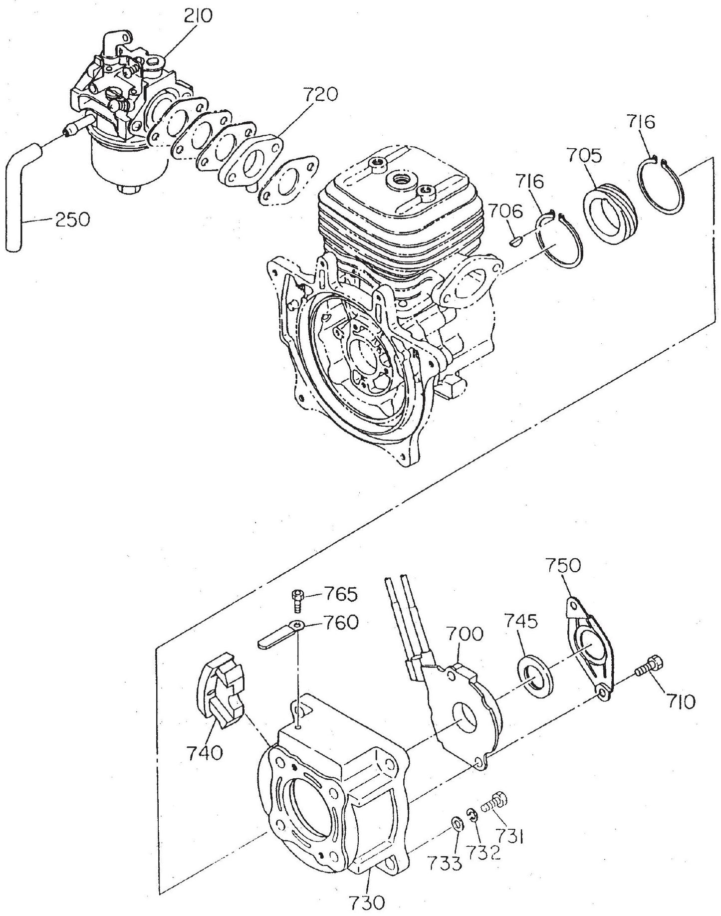 MTR35 HS Robin EC-08HS Engine Carburetor And Oil Pump Assembly Parts