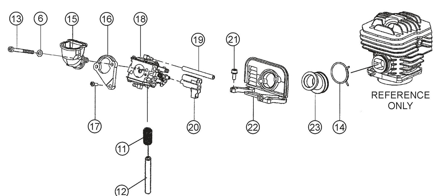 HS81A Carburetor Mounting Assembly Parts