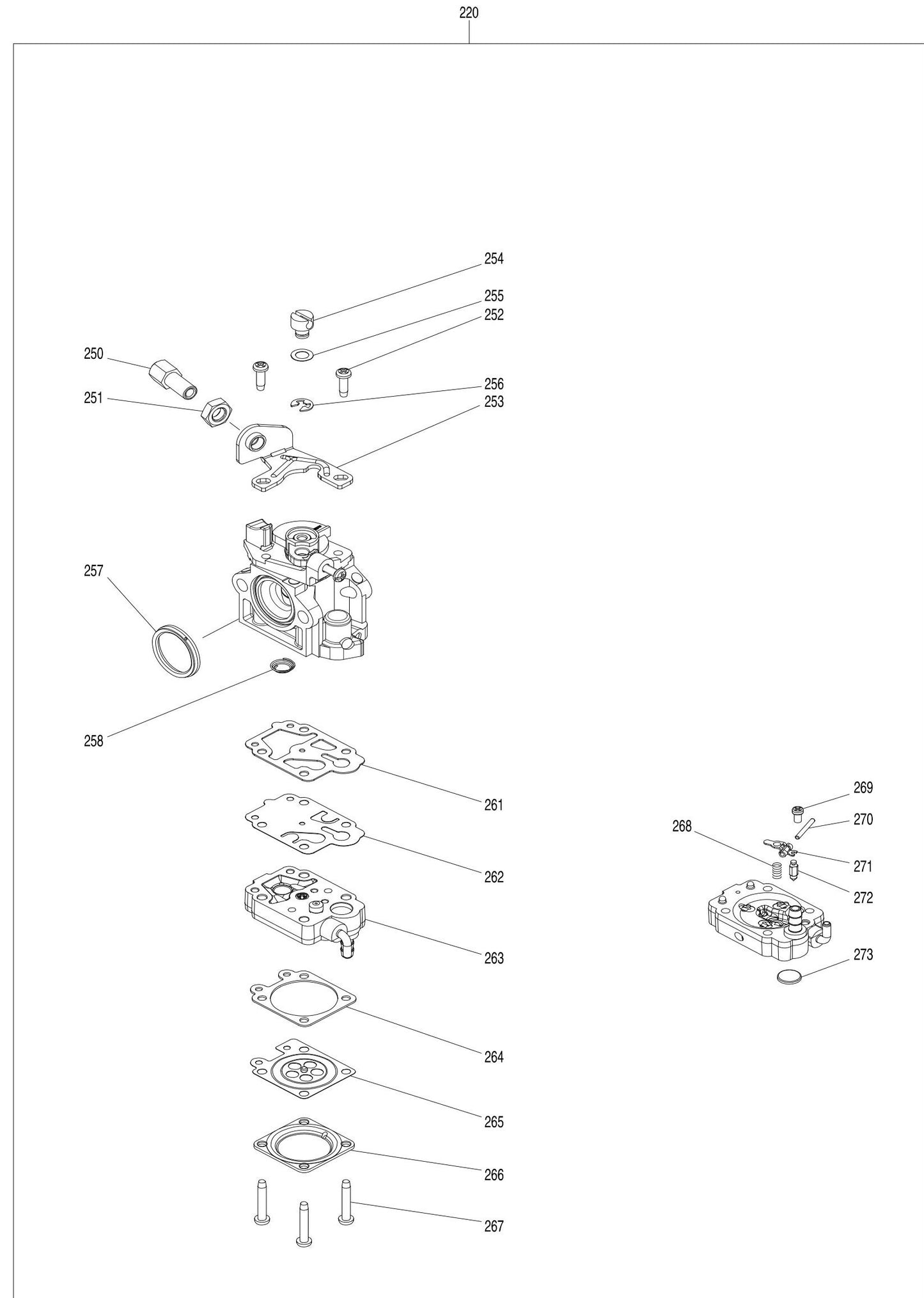 Carburetor Assembly Parts For EB5300WH, EB5300TH Blower By Makita
