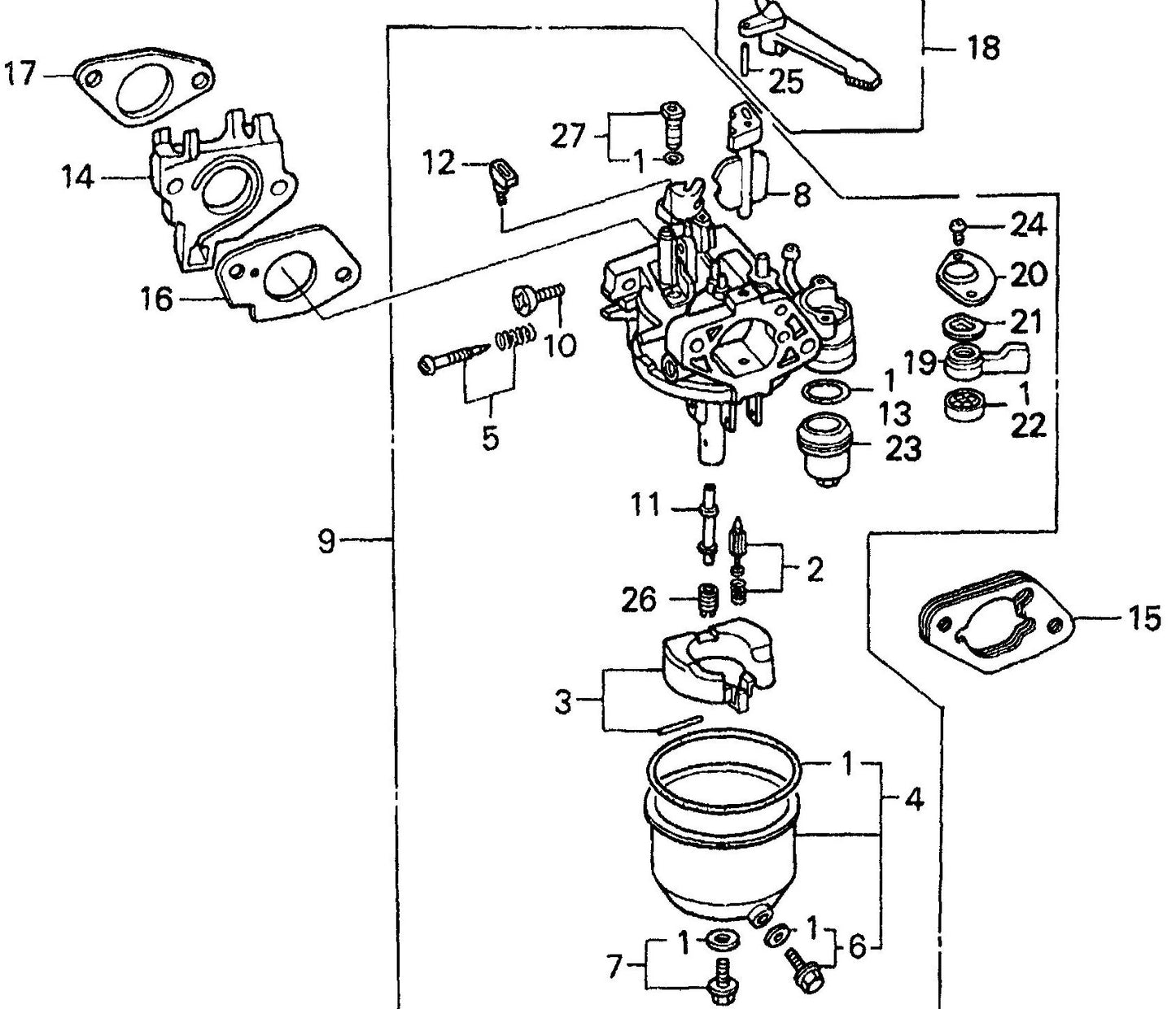 QP40TH HONDA GX340K1QA2 Engine Carburetor Assembly Parts By Multiquip