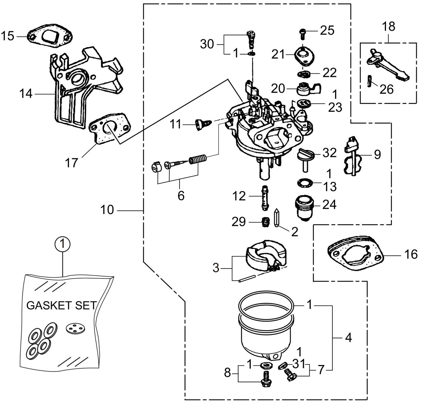 MVH128GH Honda GX160UT2SCM Carburetor Assembly Parts