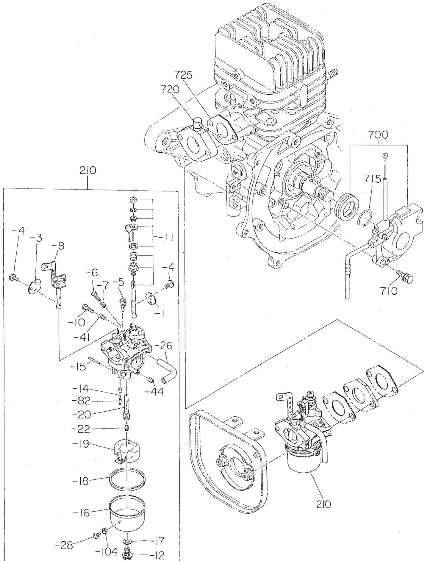 MT85HS Robin EC12HS Engine Carburetor Assembly Parts