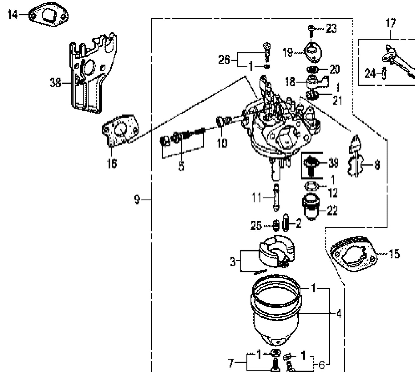 SP1G HONDA GX200UT2QXC9 Carburetor Assembly Parts