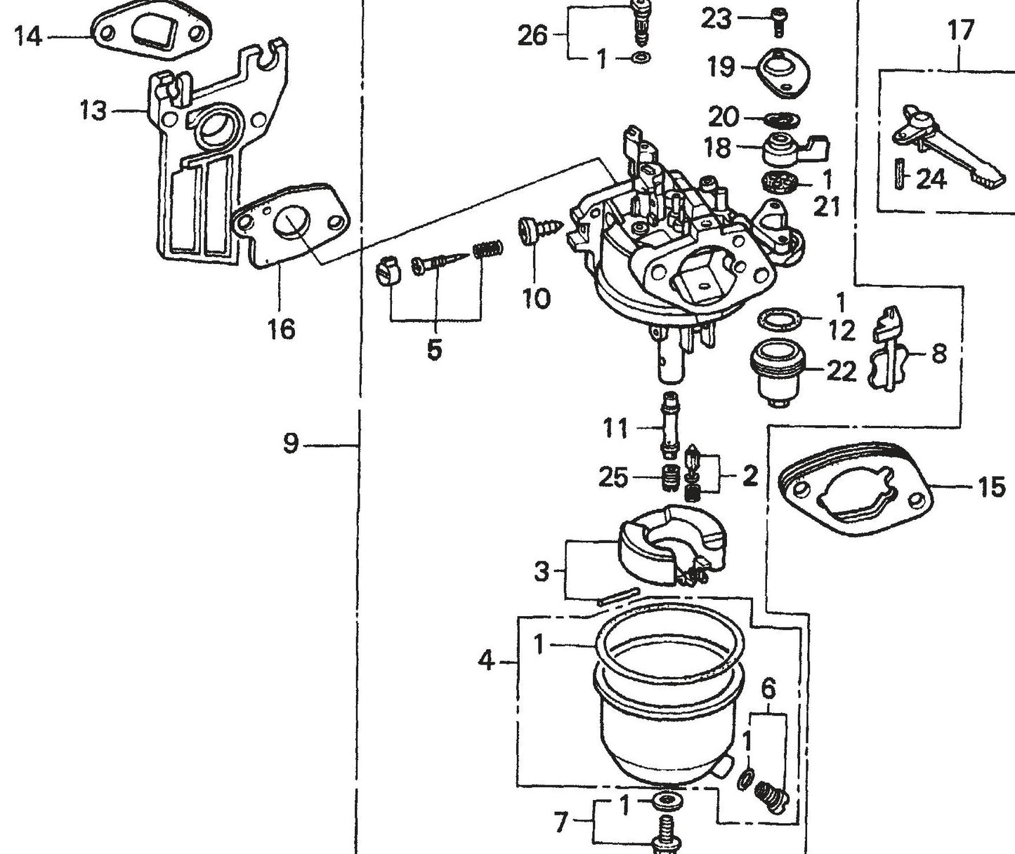 MQ QP204H HONDA GX120K1PX2/GX120U1PX2 Engine Carburetor Assembly Parts By Multiquip