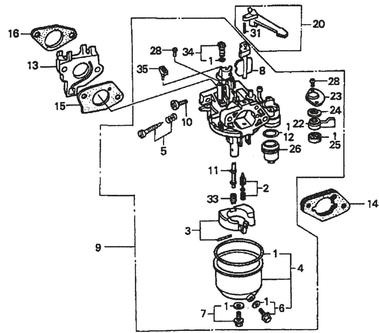 Honda GX390K1QWT2 Engine Carburetor Assembly Parts For SP2 CE13H20 SCE13H20 SCE20H20 By Multiquip