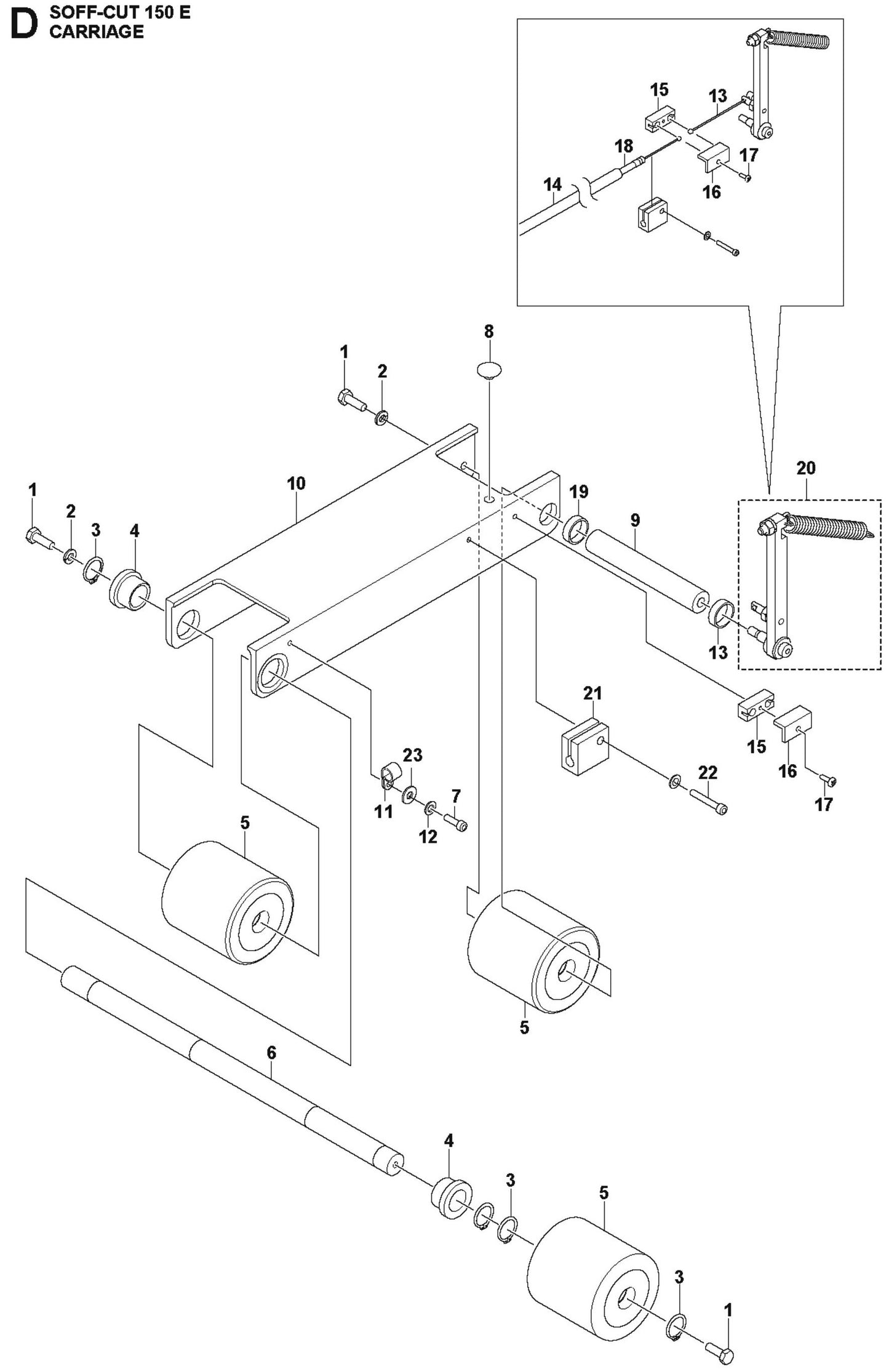 Carriage Parts For Soff Cut 150 E by Husqvarna