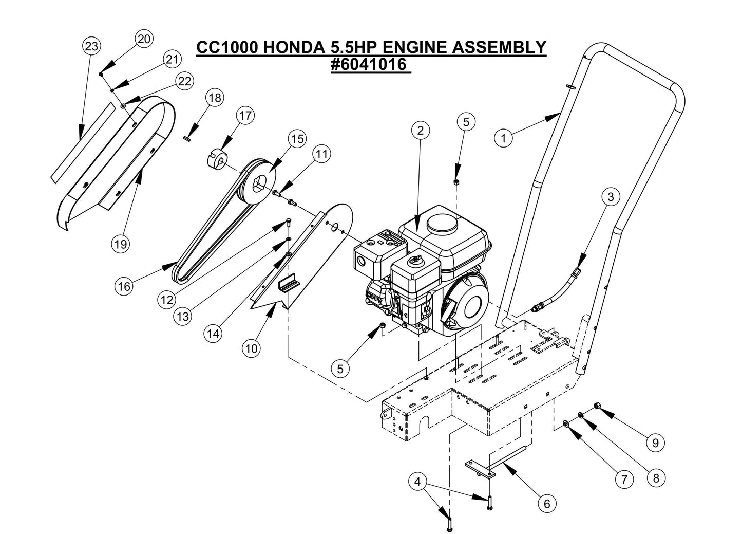 CC1000 Honda 5.5HP Engine Assembly Parts