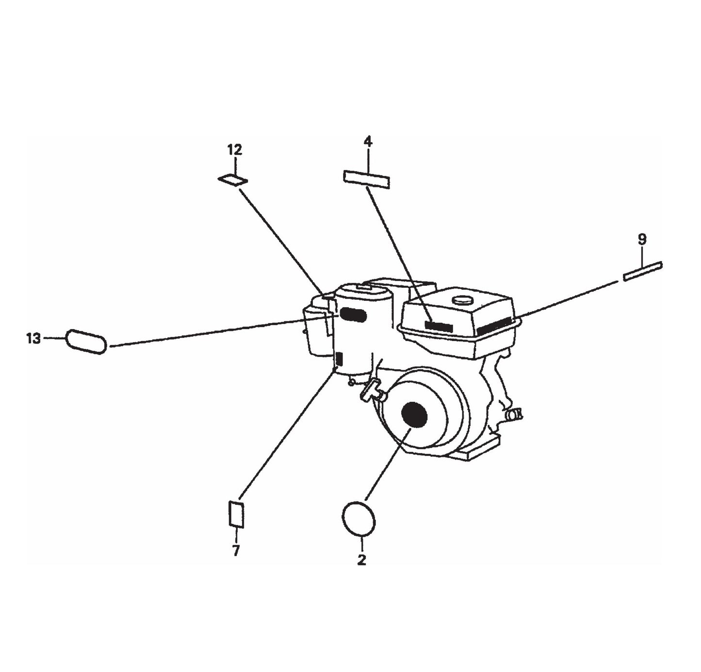 Honda GX390K1QWT2 Engine Labels Assembly Parts For SP2 13H20 S13H20 S20H20 By Multiquip