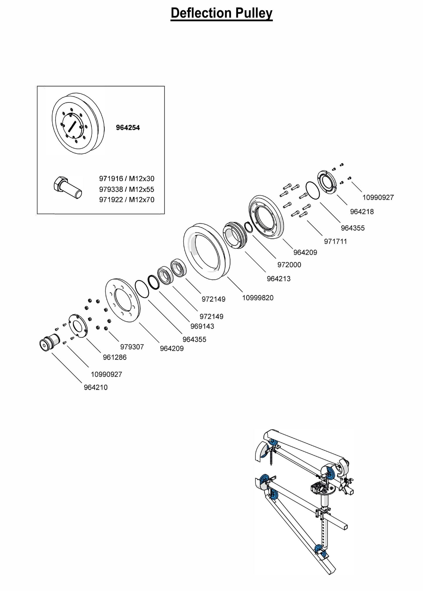 CCH25/CCE25 Deflection Pulley Assembly Parts