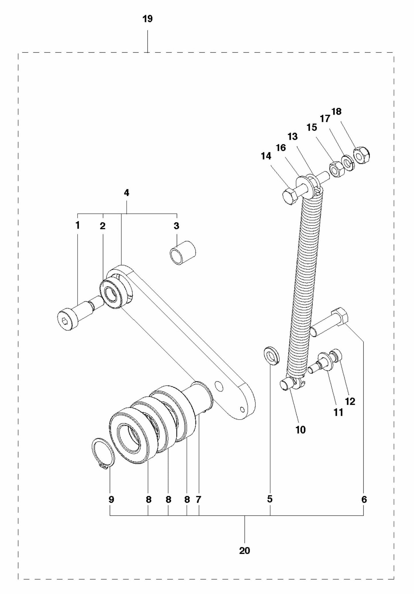 Soff Cut 4000, 2015-10 Blade Idler Pulley Assembly Parts by Husqvarna
