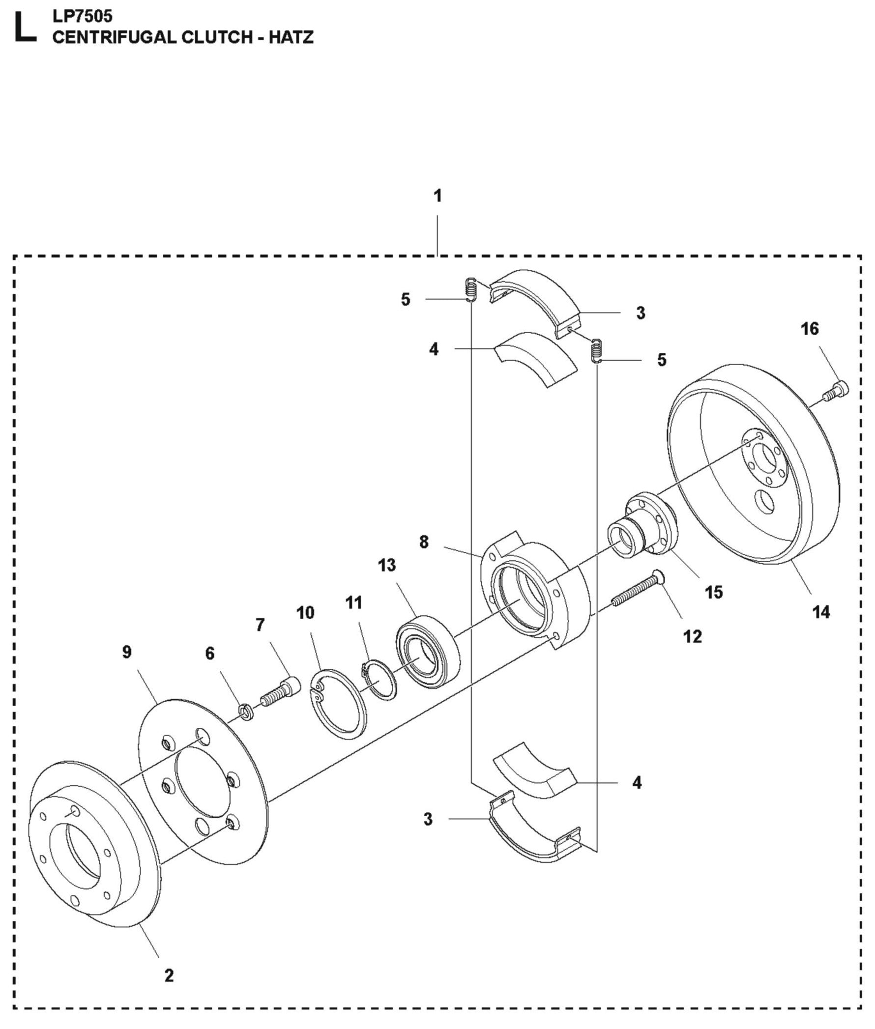Centrifugal Clutch- Hatz Parts For LP7505 Walk Behind Roller By Husqvarna