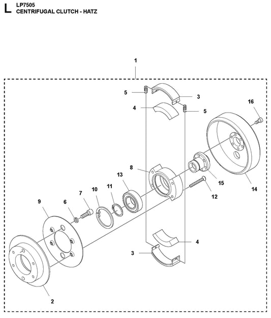 Centrifugal Clutch- Hatz Parts For LP7505 Walk Behind Roller By Husqvarna