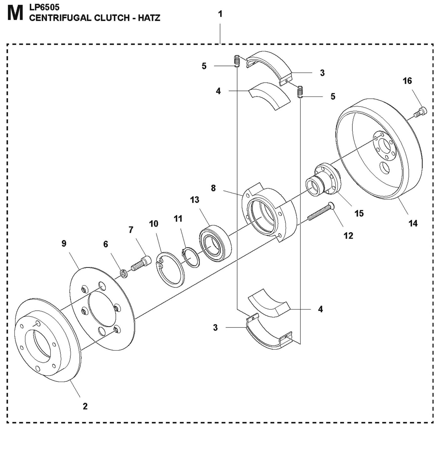 Centrifugal Clutch- Hatz Parts For LP 6505 Walk Behind Roller By Husqvarna
