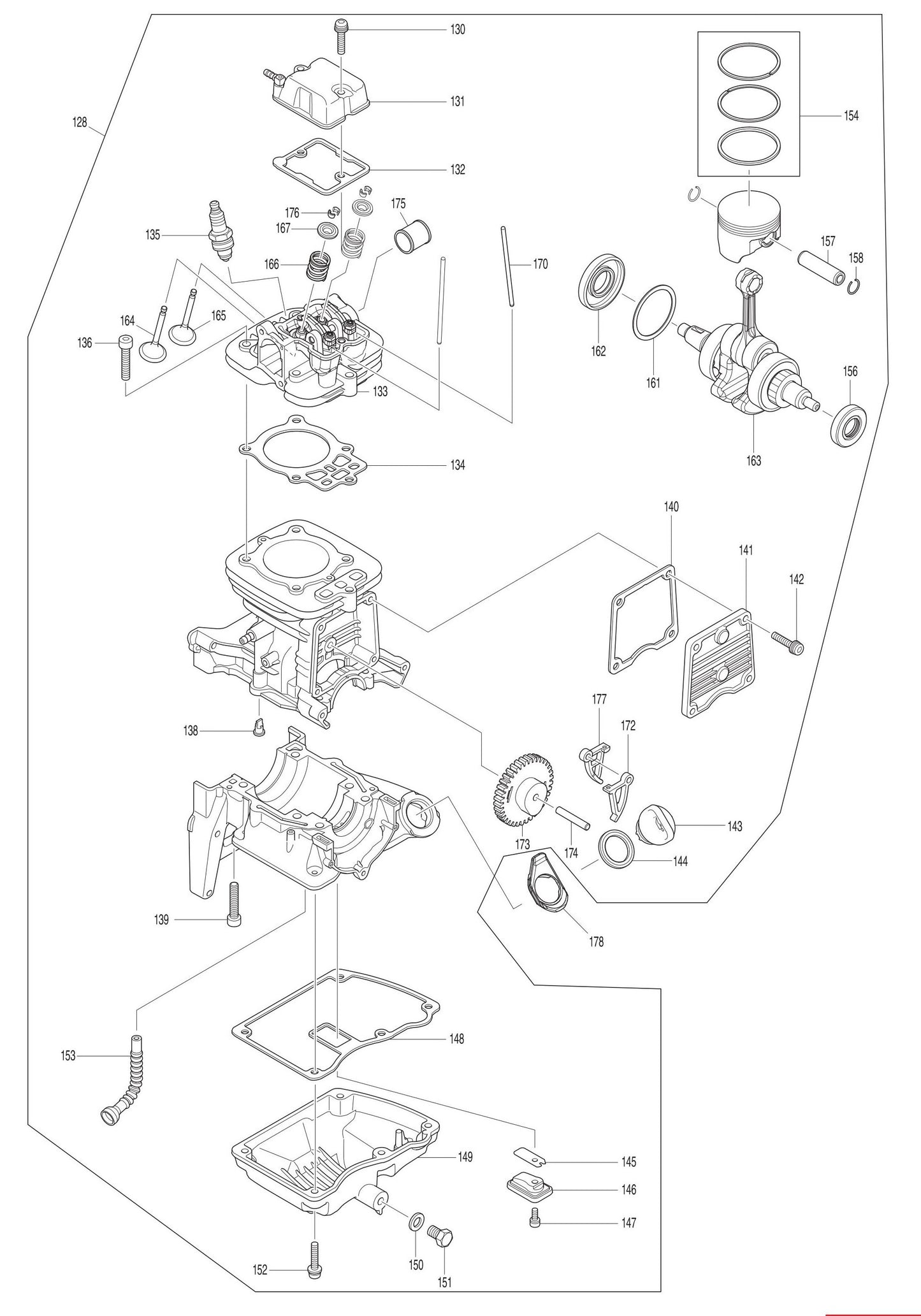EB7660WH Cylinder, Head Assembly, Crank Case Assembly Parts