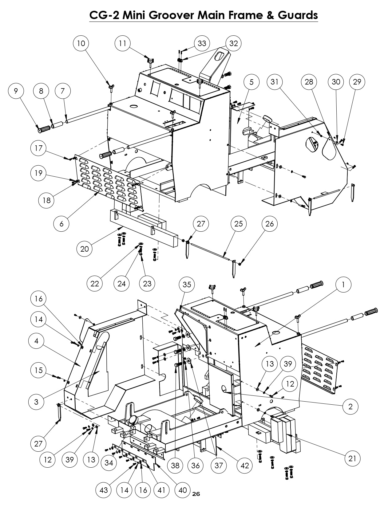 CG-2 (Diesel) Mini Groover Main Frame & Guards