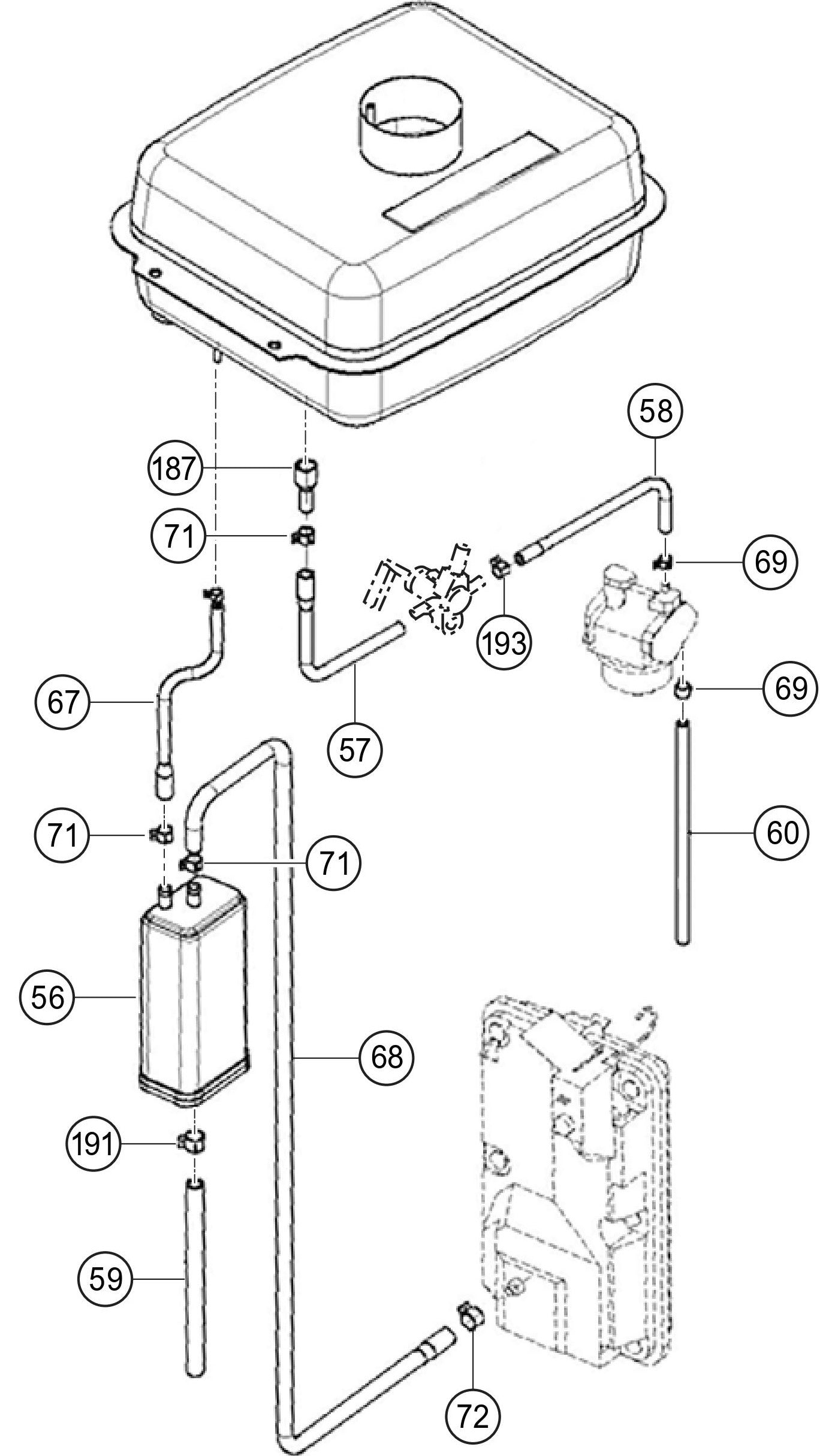 QP3TS Charcoal Canister Assembly Parts By Multiquip
