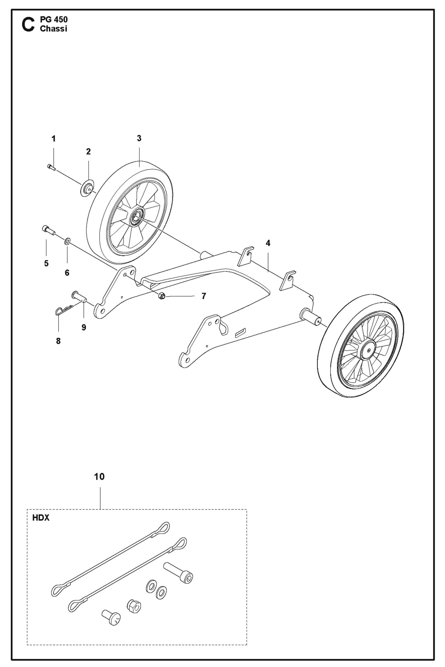 Chassi Parts For PG 450 v.3 By Husqvarna