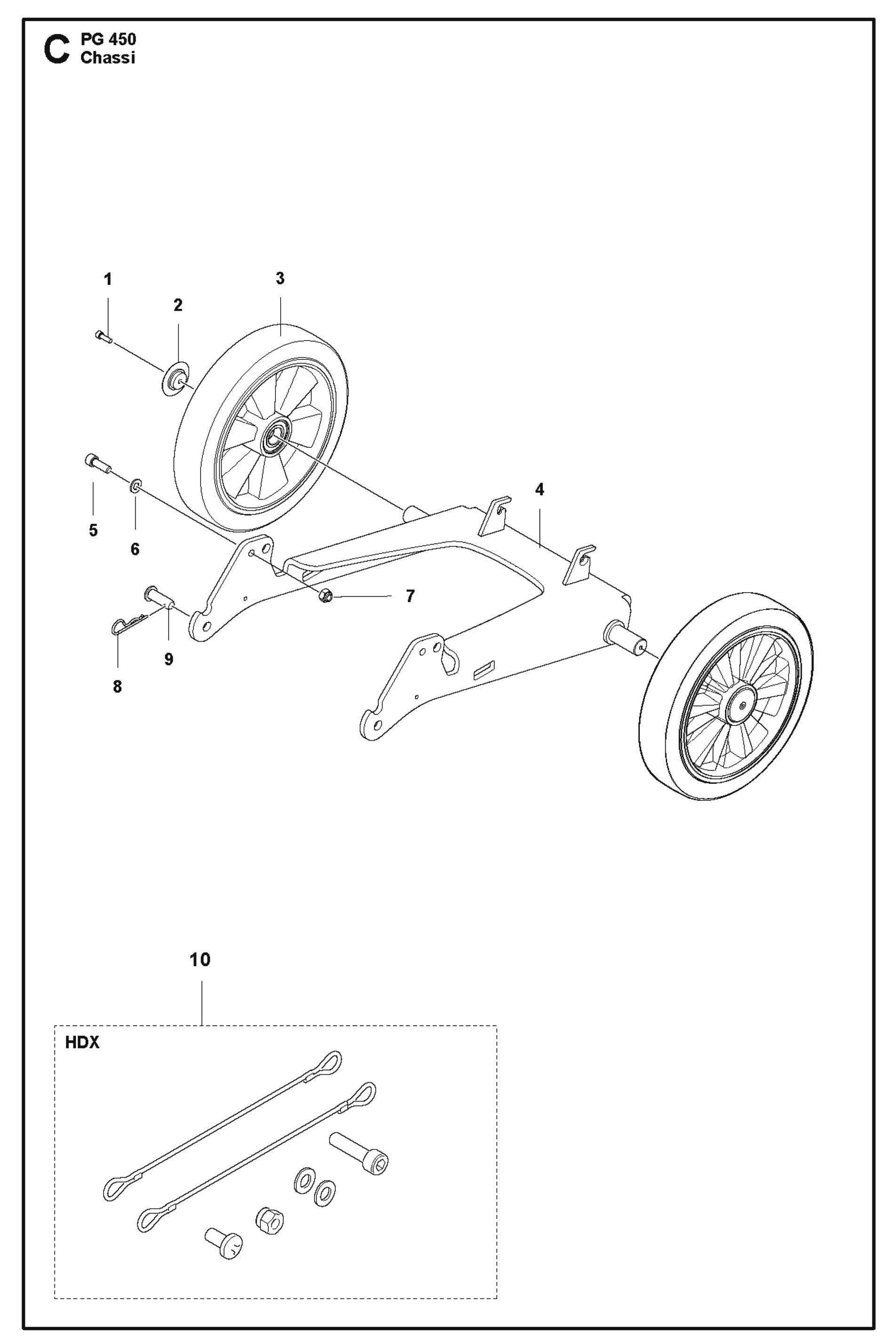 Chassi Parts For PG 450 v.3 By Husqvarna