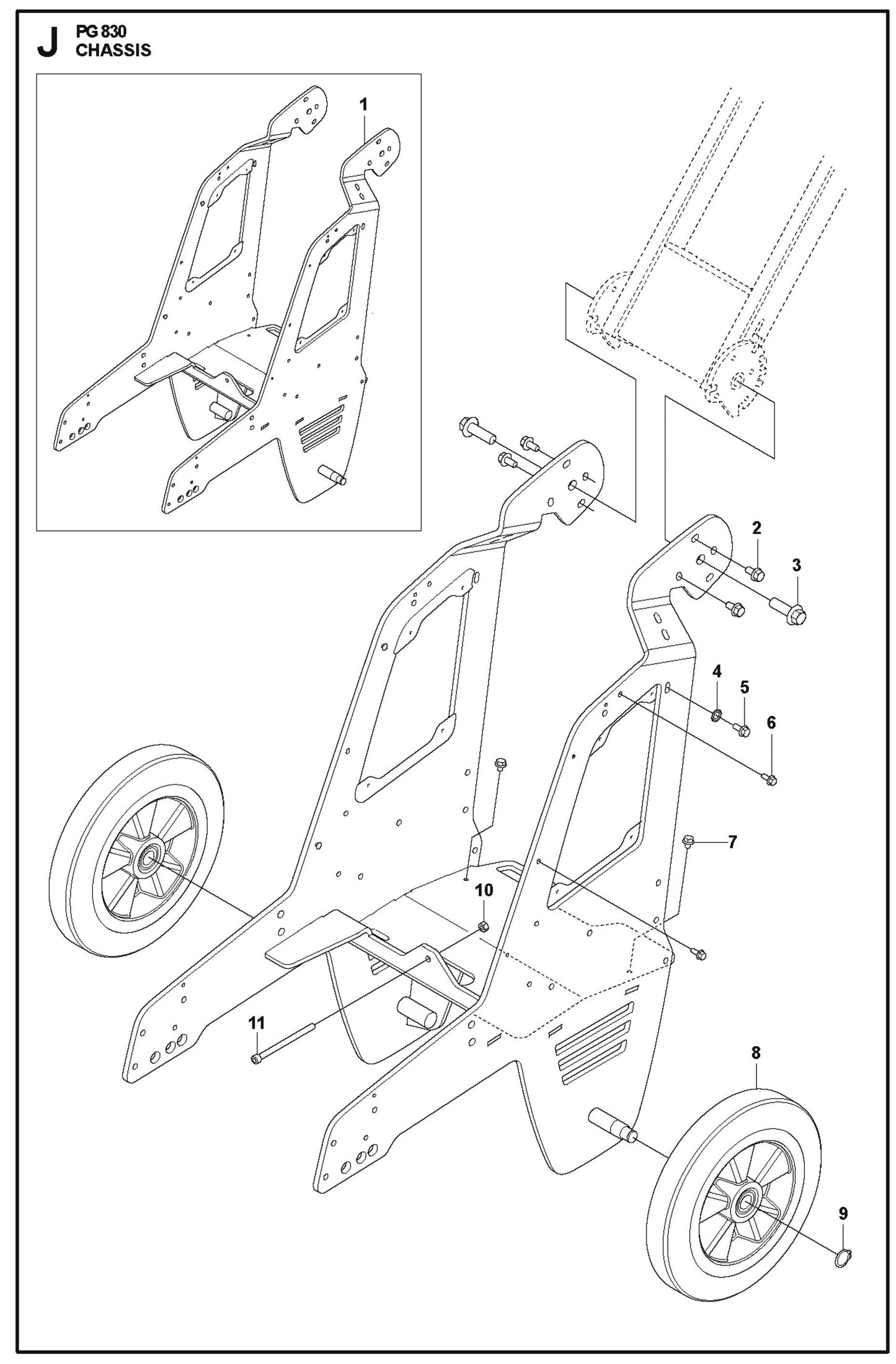Chassis Parts For PG 830 By Husqvarna