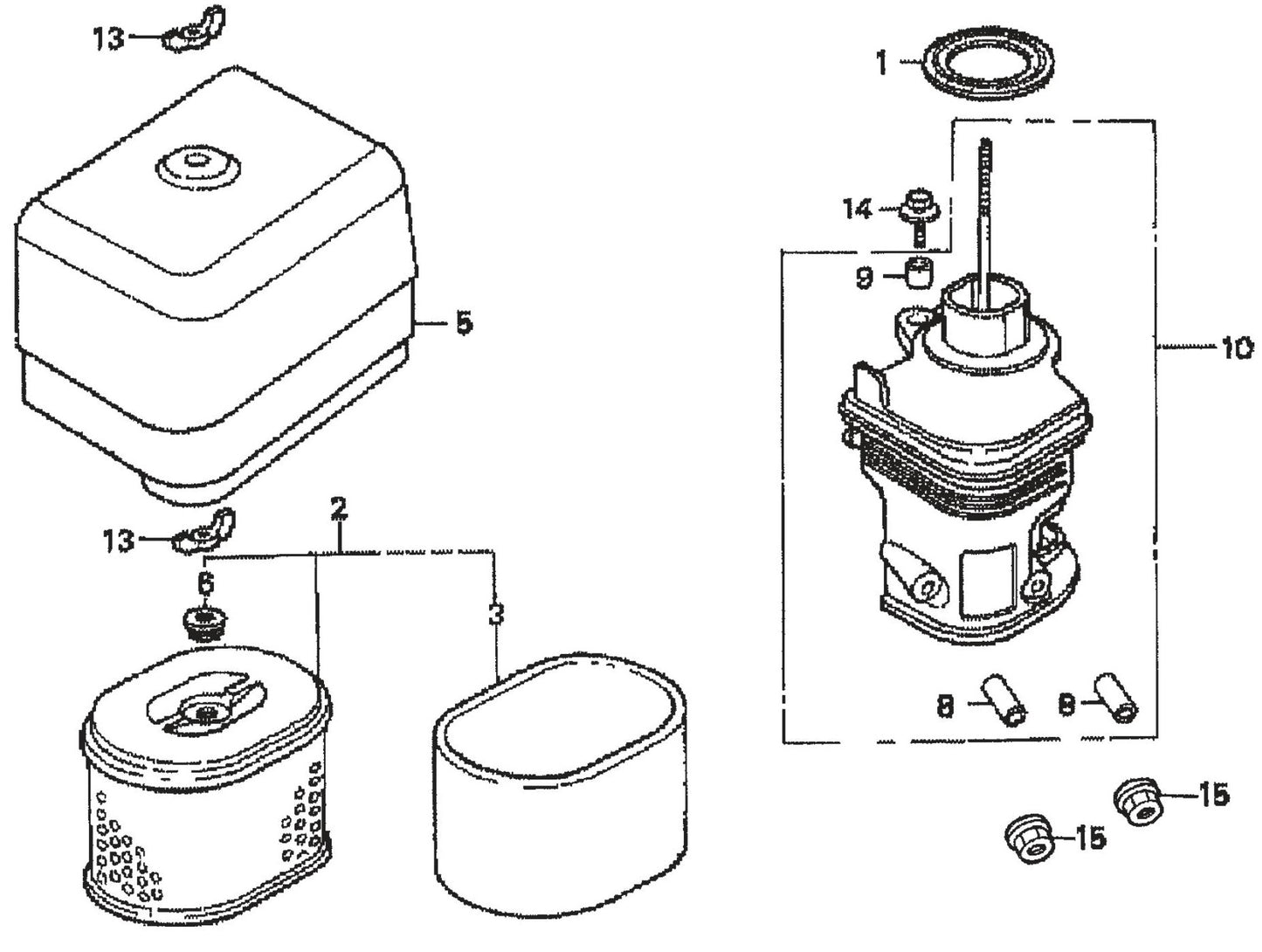QP301TH HONDA GX240K1PA2 ENGINE Air Cleaner Assembly Parts By Multiquip