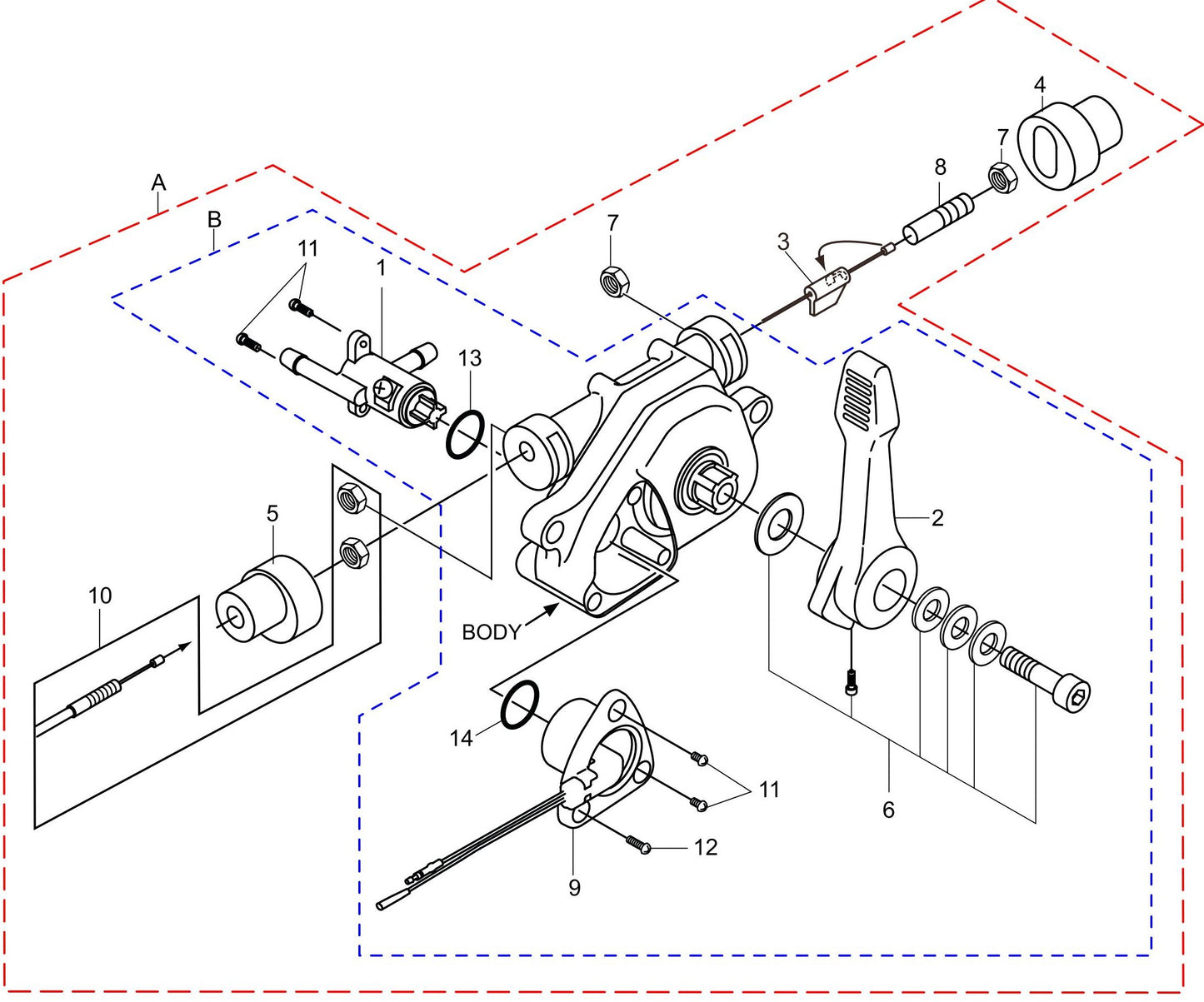 MTX80HDR Combination Lever Assembly Parts