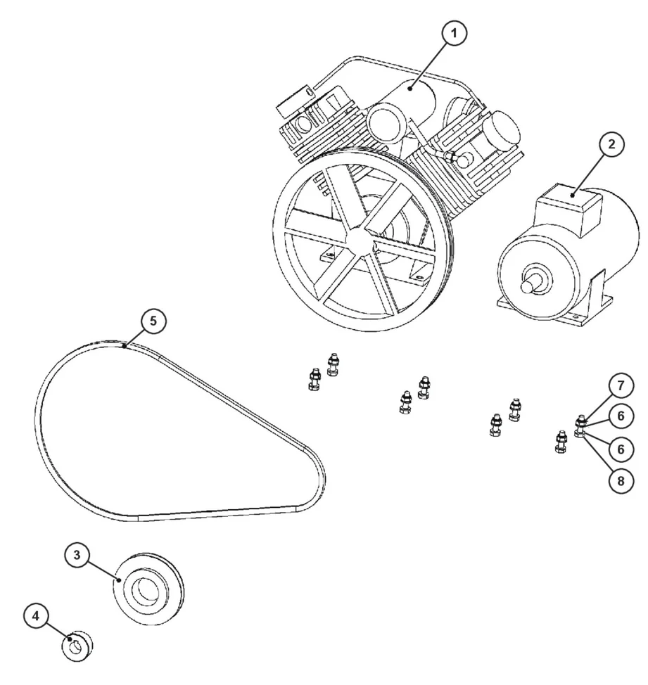 BMG 2200RC Mounting/Compressor Assembly Parts By Husqvarna