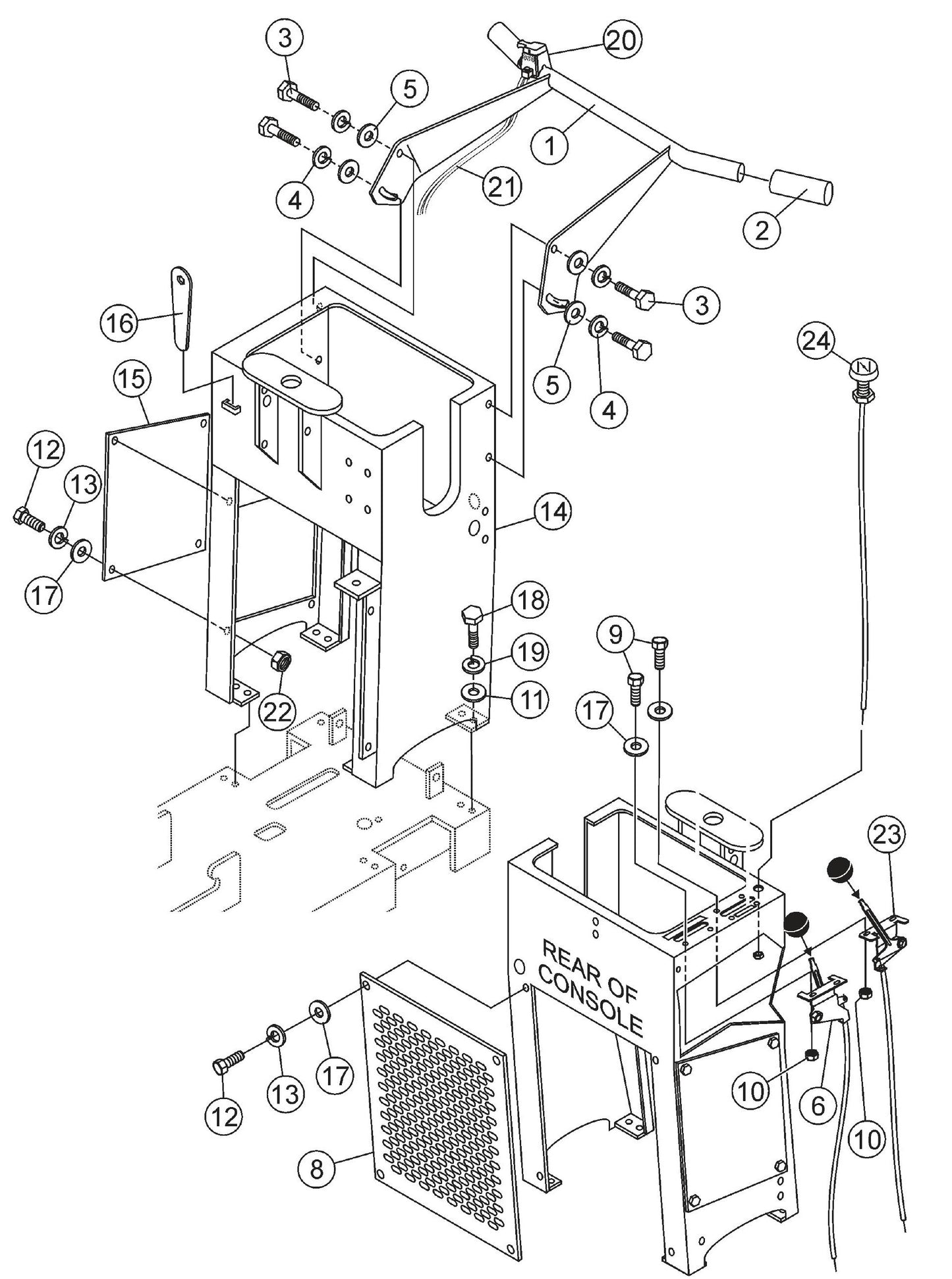 Console Assembly Parts (Self Propelled Model) for SP2 13H20A SP2 S20H20A By Multiquip