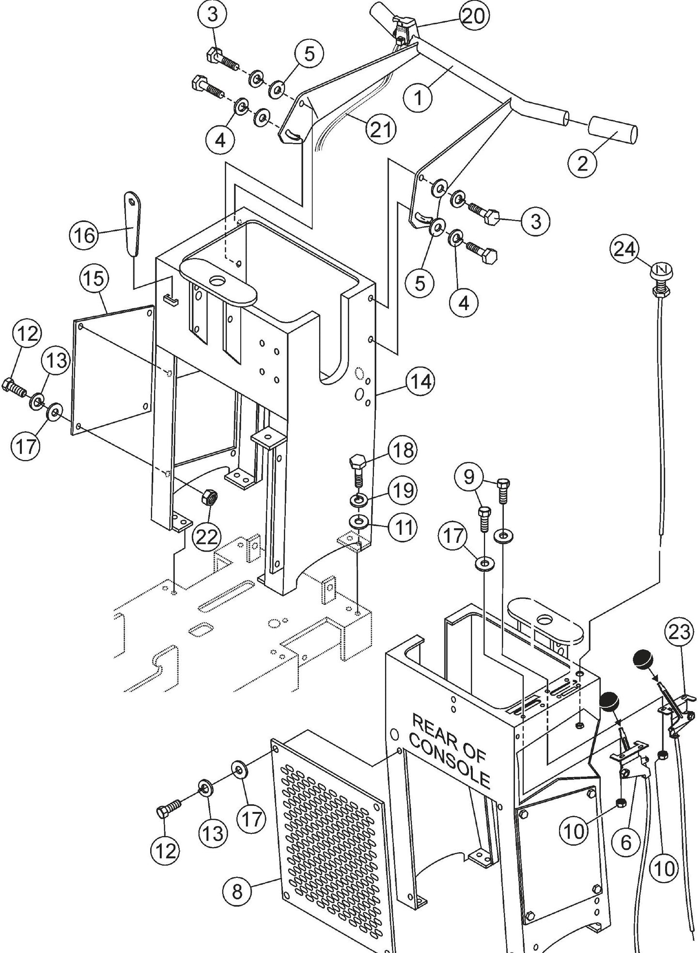 Console Assembly Parts (Self Propelled Model) for SP2 CE13H20 SCE13H20 SCE20H20 By Multiquip