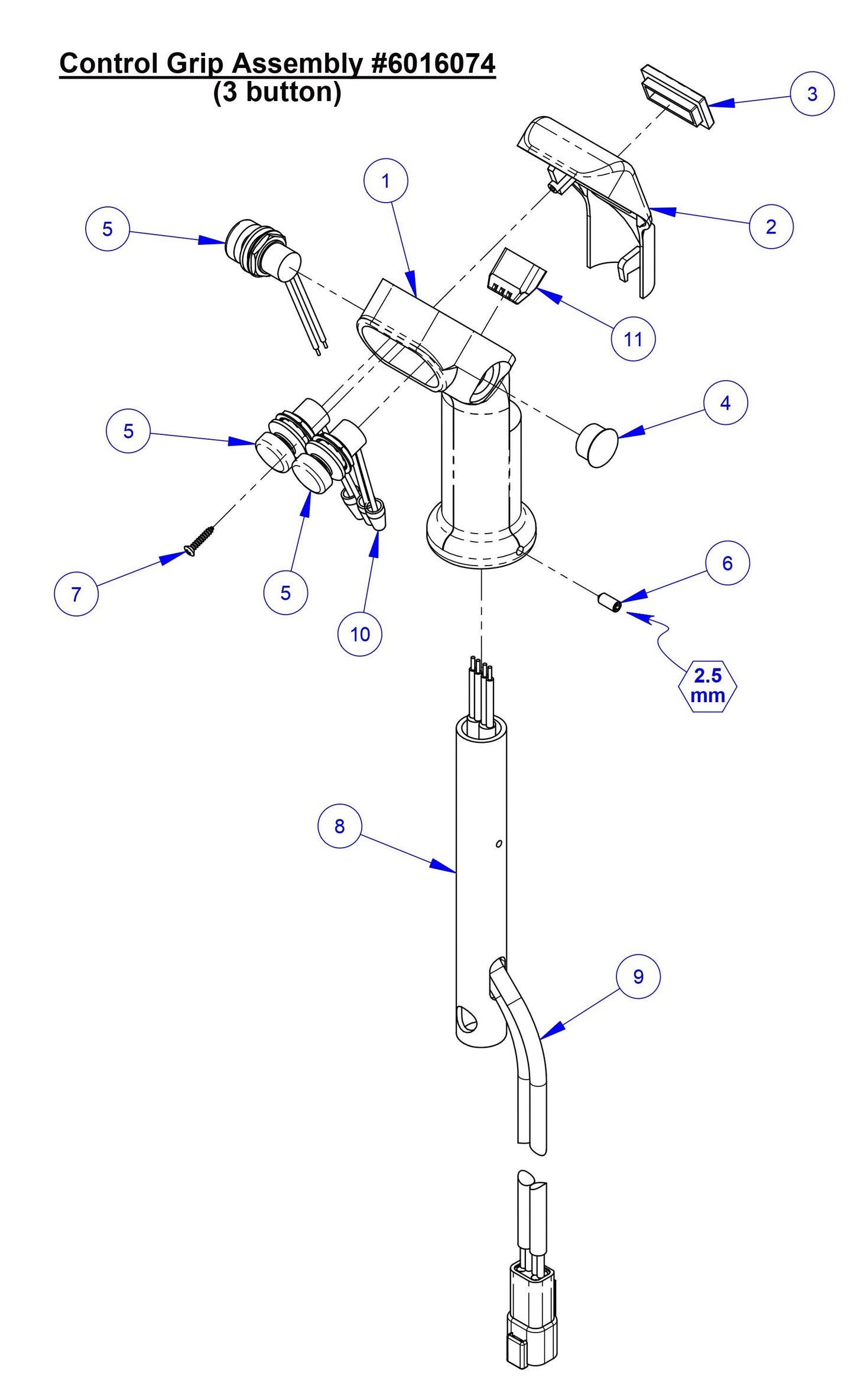 CC9074DK Control Grip Assembly(3 Button)