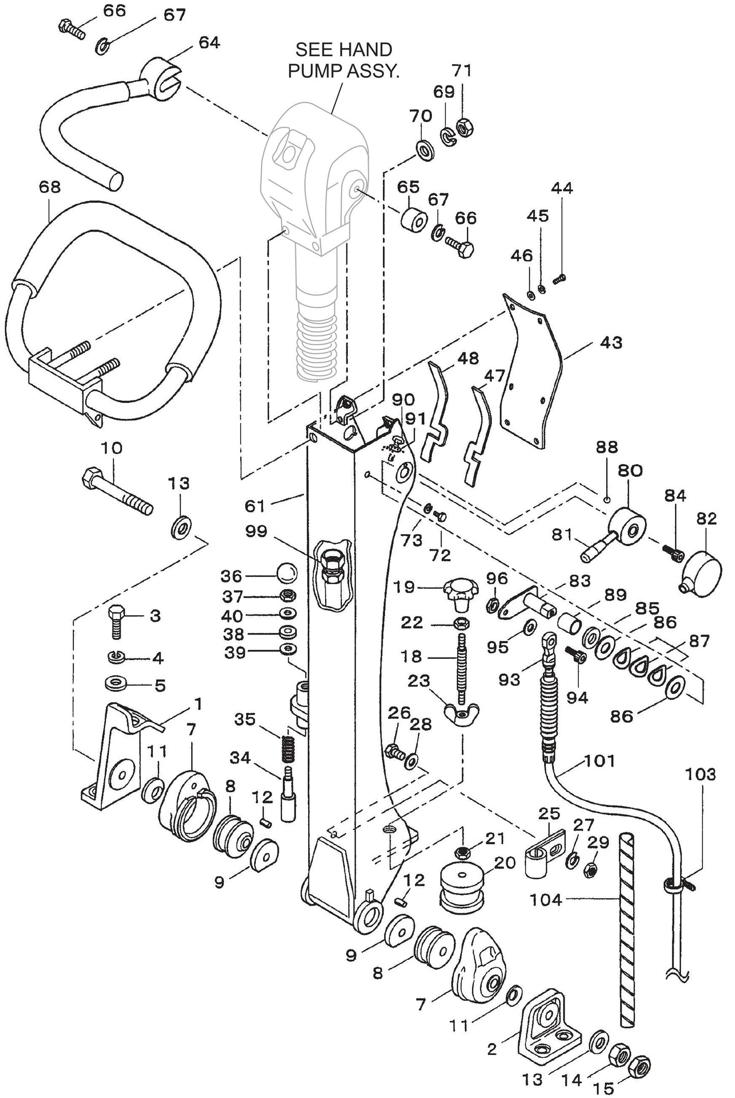 MVH306D Control Handle  Assembly Parts