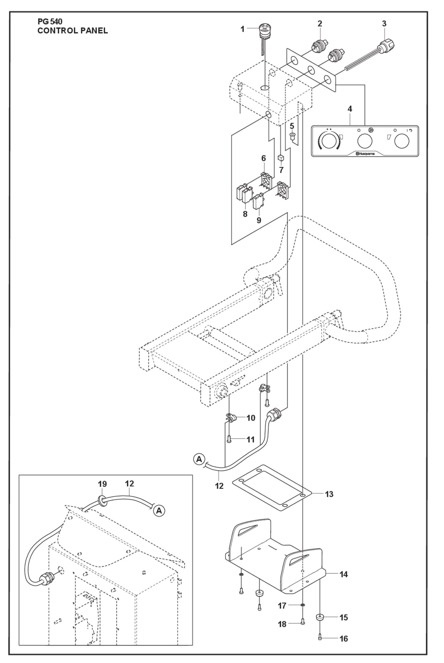 Control Panel Parts For PG 540 4 KW By Husqvarna