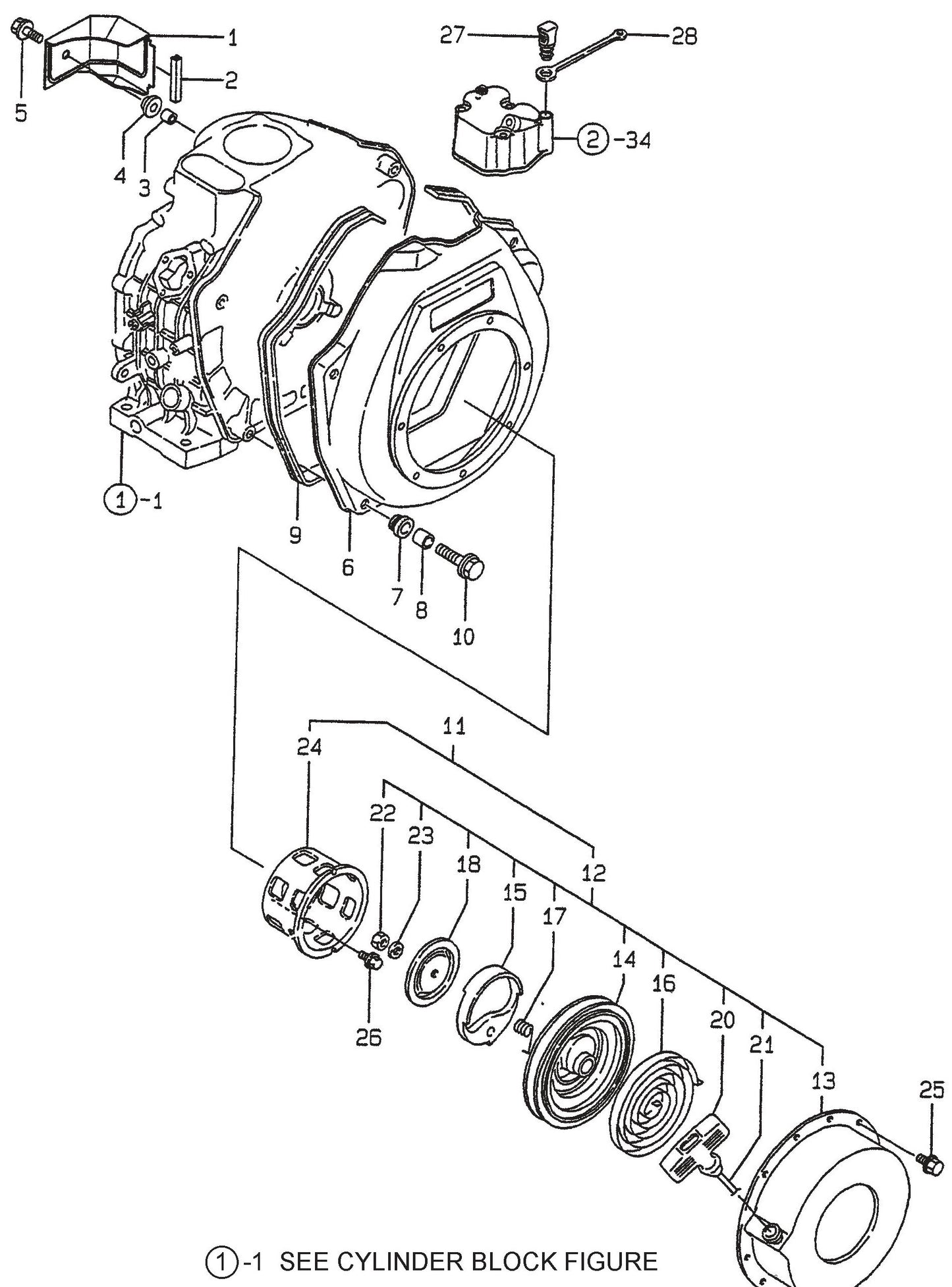 MVH306D Yanmar L-70EE Cooling And Starting Device Assembly Parts
