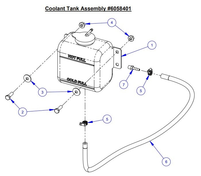CC5048DCV, CC5048DCV-3 Coolant Tank Assembly Parts
