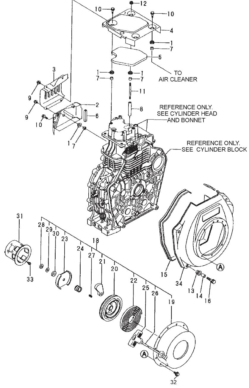 Cooling And Starting Device Assembly Parts For YANMAR L100V1 MRH800DS Vibratory Rollers By Multiquip