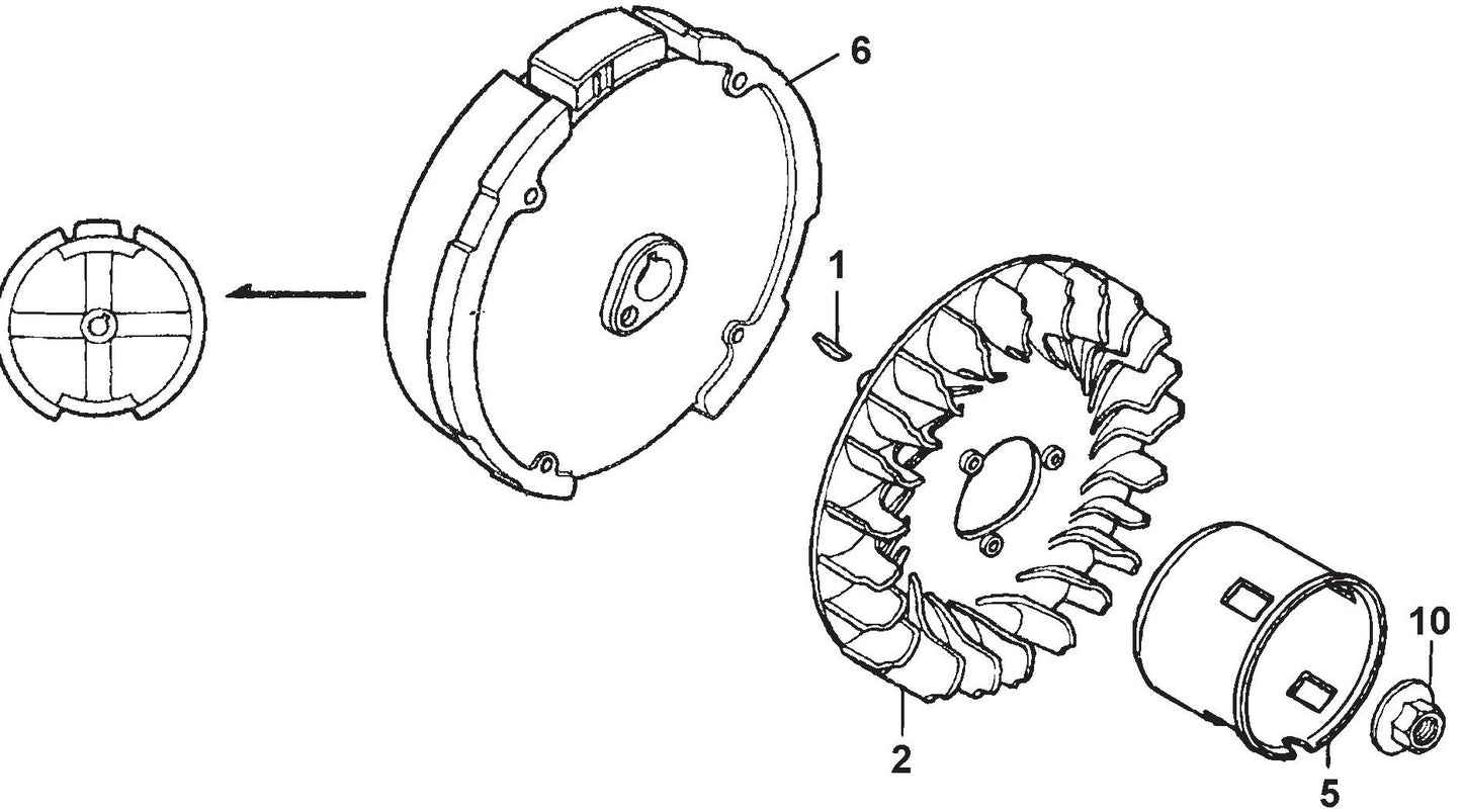 MVC80VH/VHW Cooling Fan And Flywheel Assembly Parts