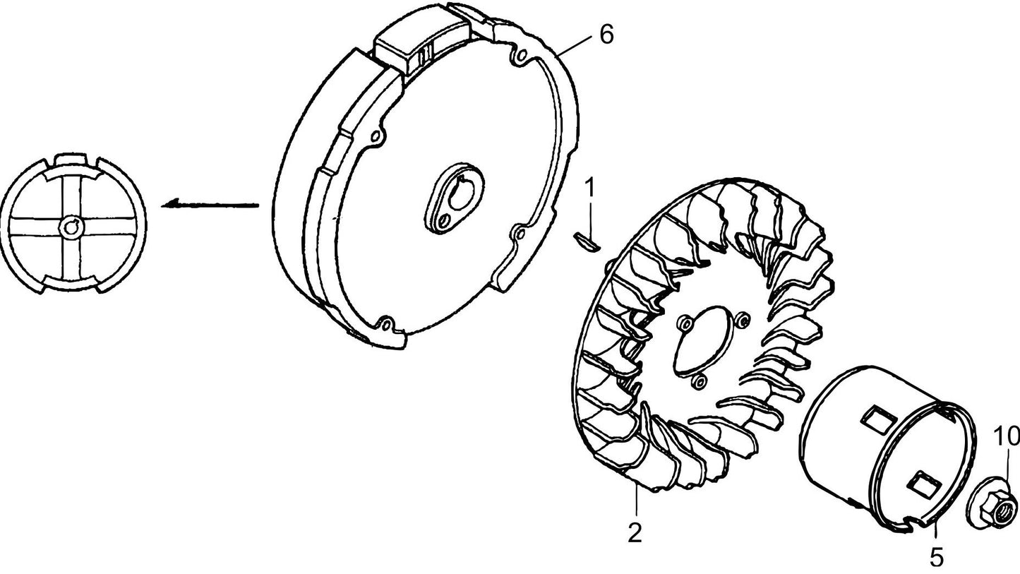 MVC88VGH/VGHW Honda GX160U1QMX2 Engine Cooling Fan And Flywheel Assemble Parts