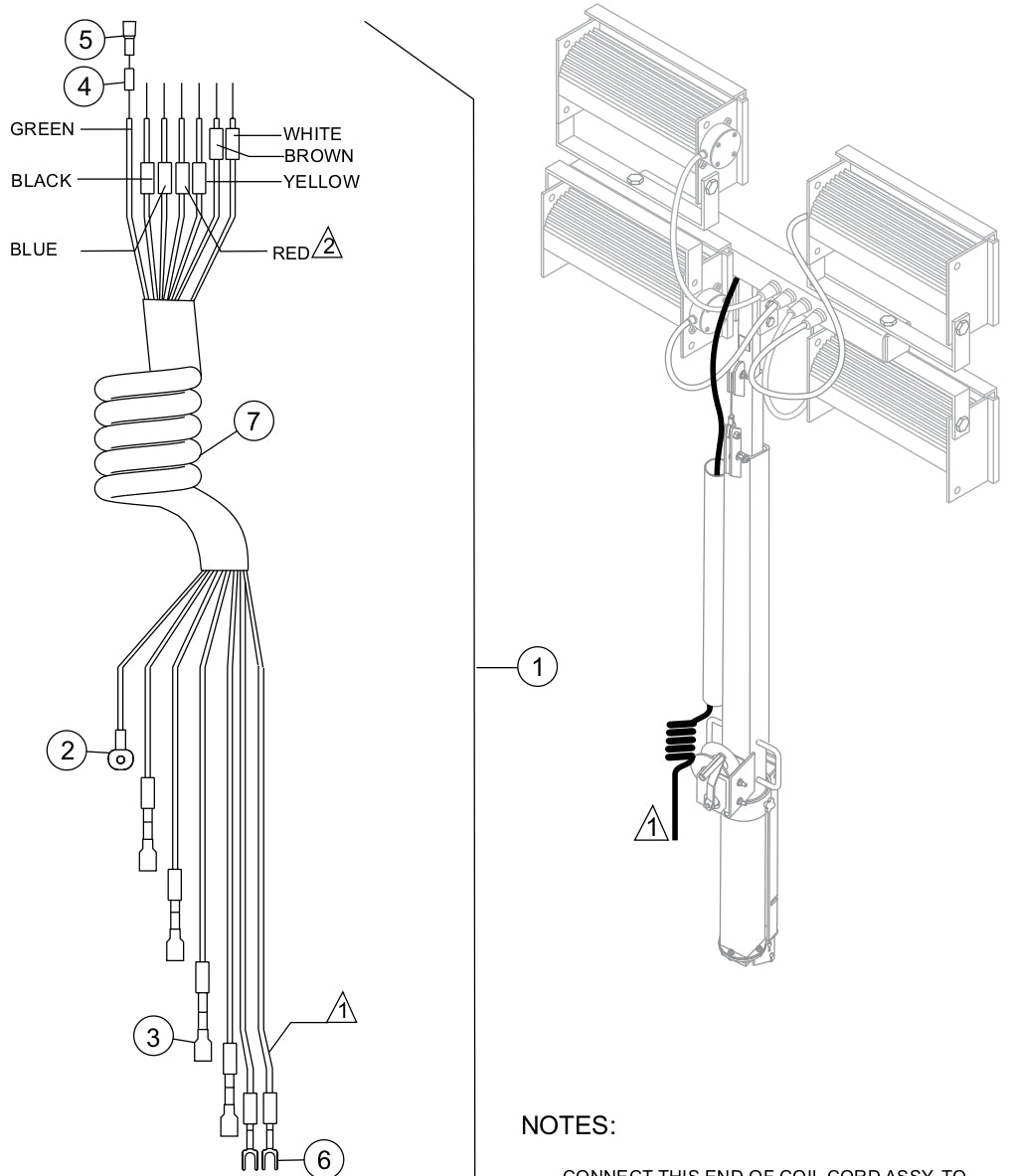 Coil Cord Assembly Parts for LT12DAB Light Towers by Multiquip