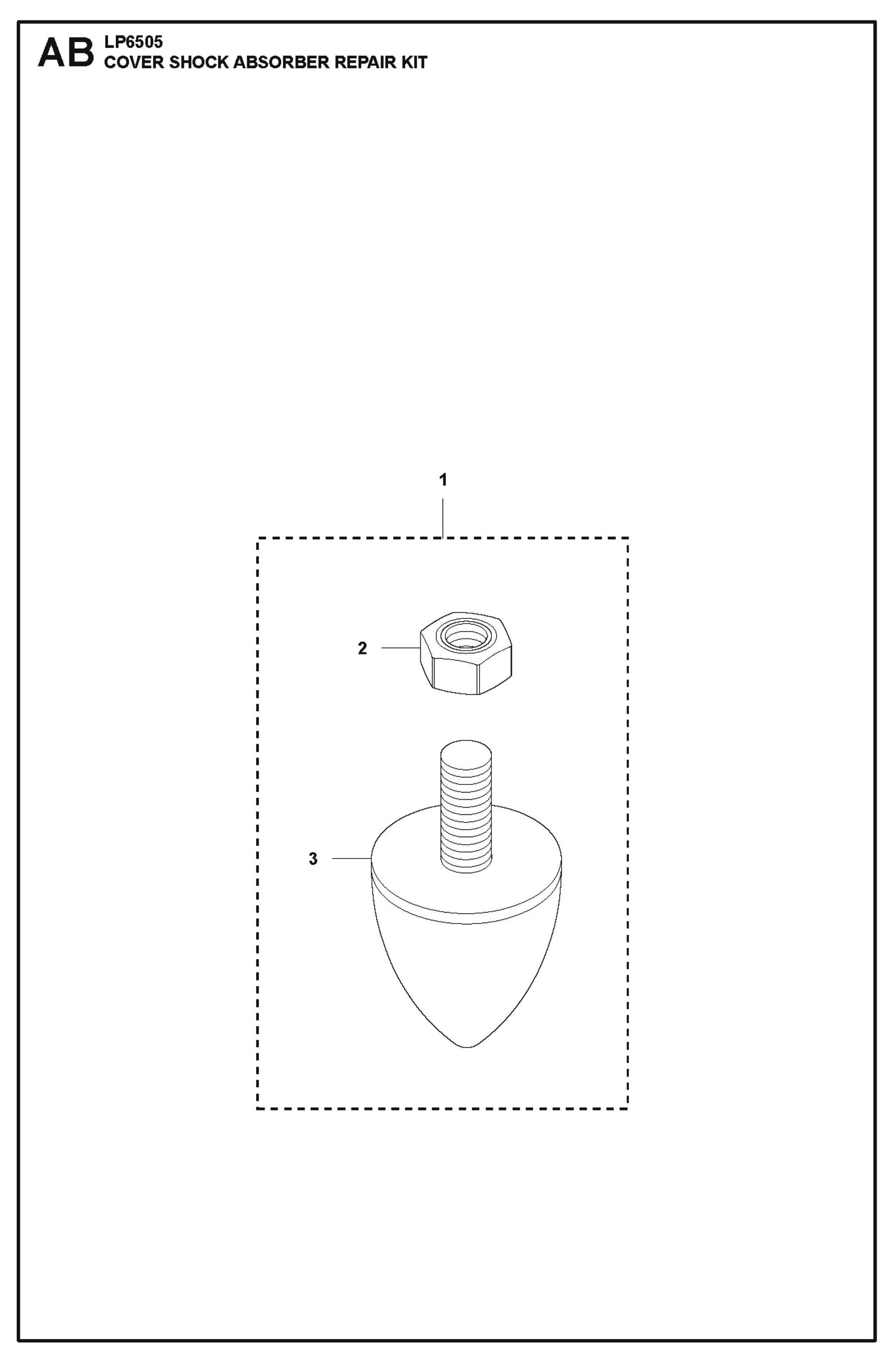 Cover Shock Absorber Repair Kit Parts For LP 6505 Walk Behind Roller By Husqvarna