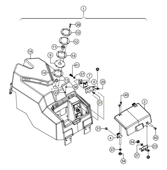 Cover Hood Top Assembly Parts-RX 1575, RX 157533 YANMAR 3TNV80F DIESEL ENGINE