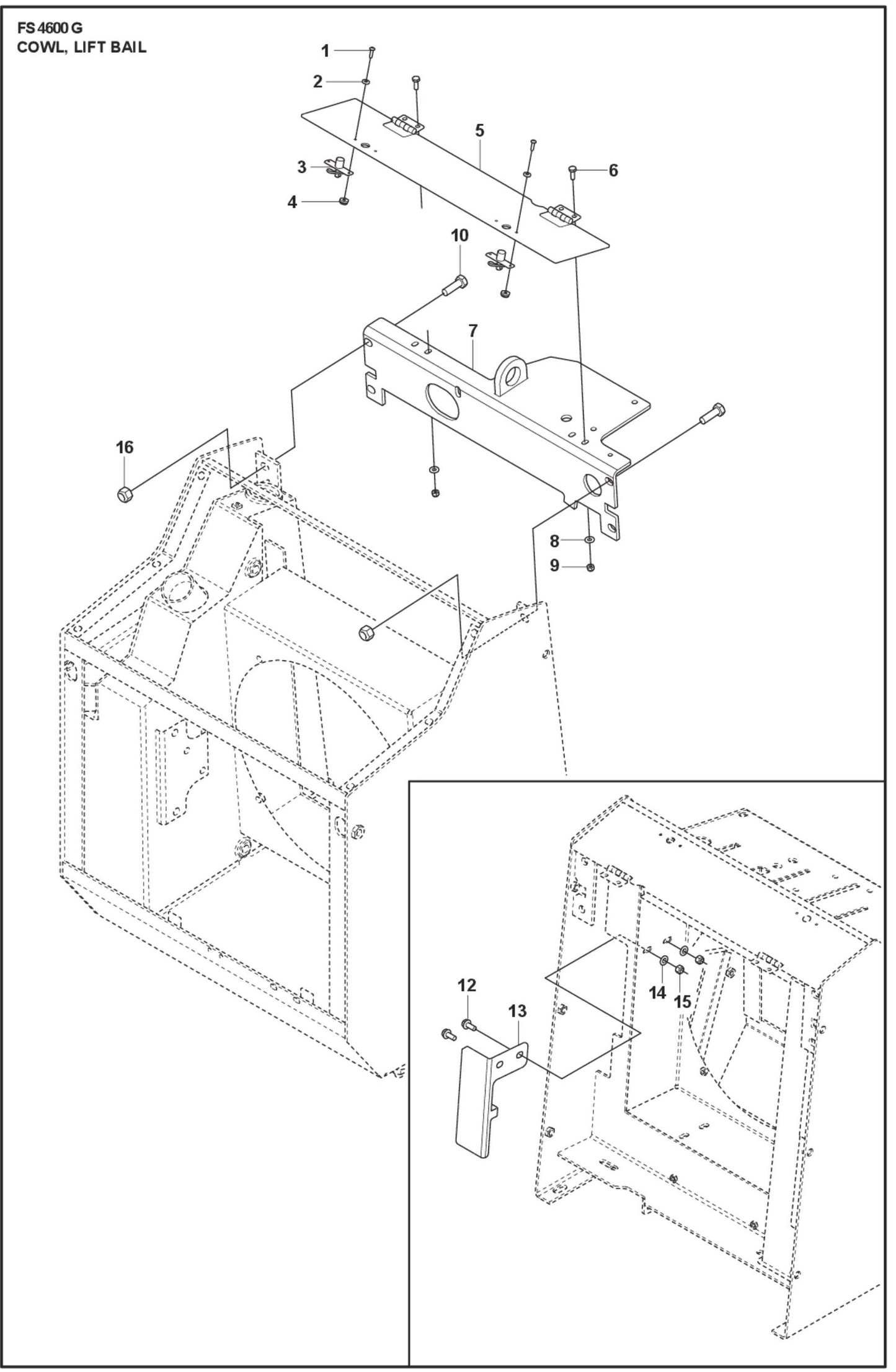 Cowl, Lift Bail Parts For FS4600 G by Husqvarna