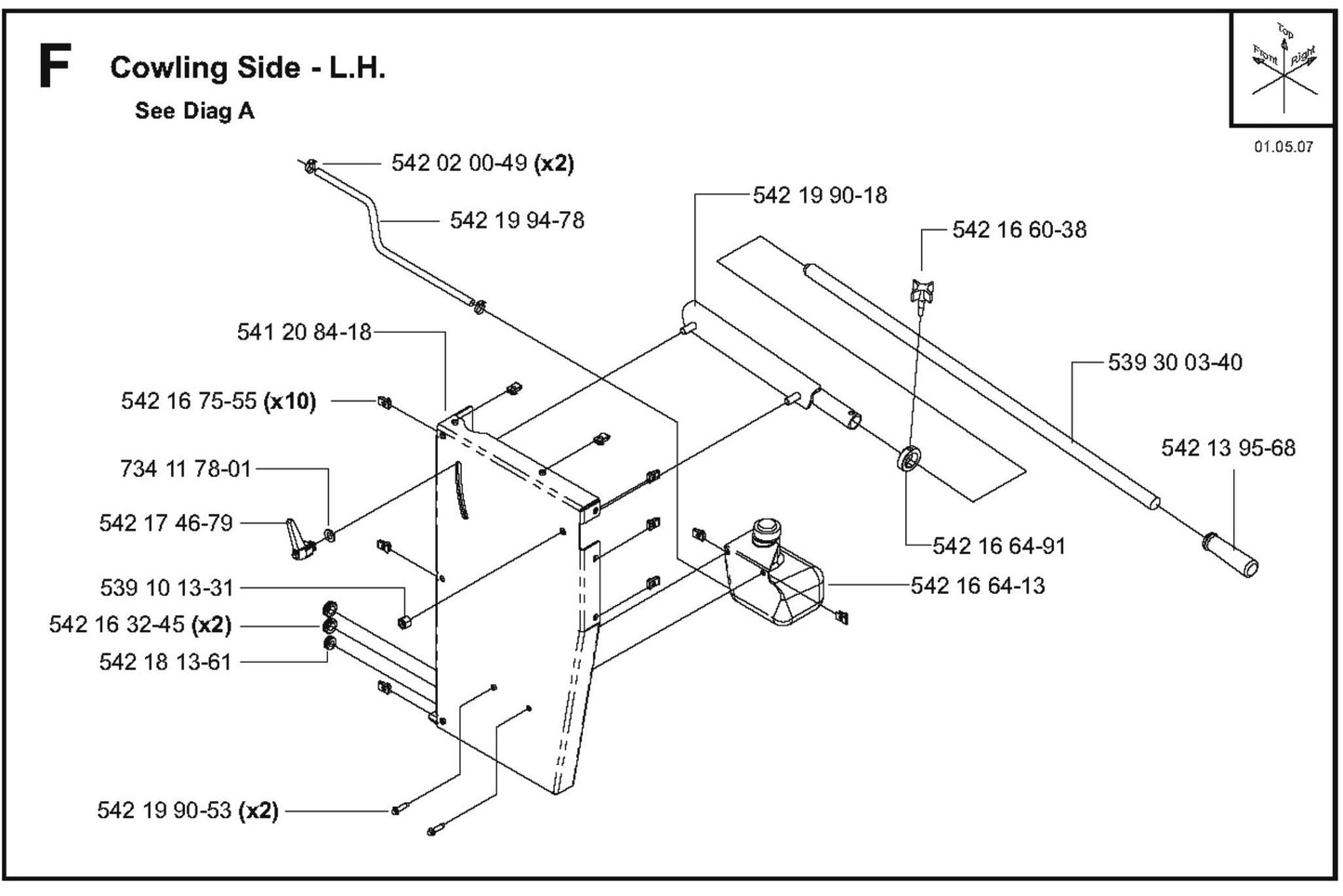 Cowling Side - L.H Parts for FS8400 D By Husqvarna