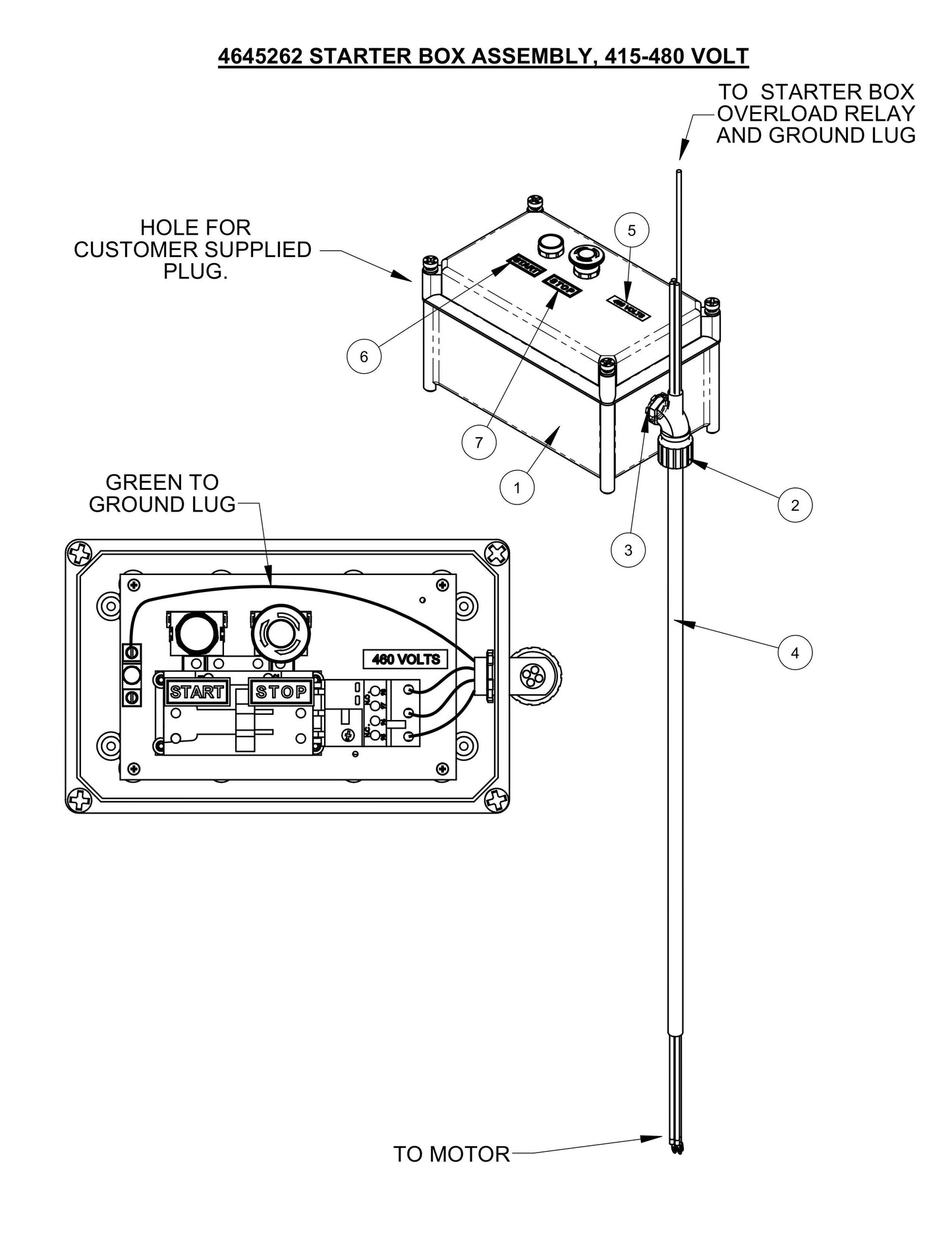 CC100,CPG100 Starter Box Assembly, 415-480 Volt Parts