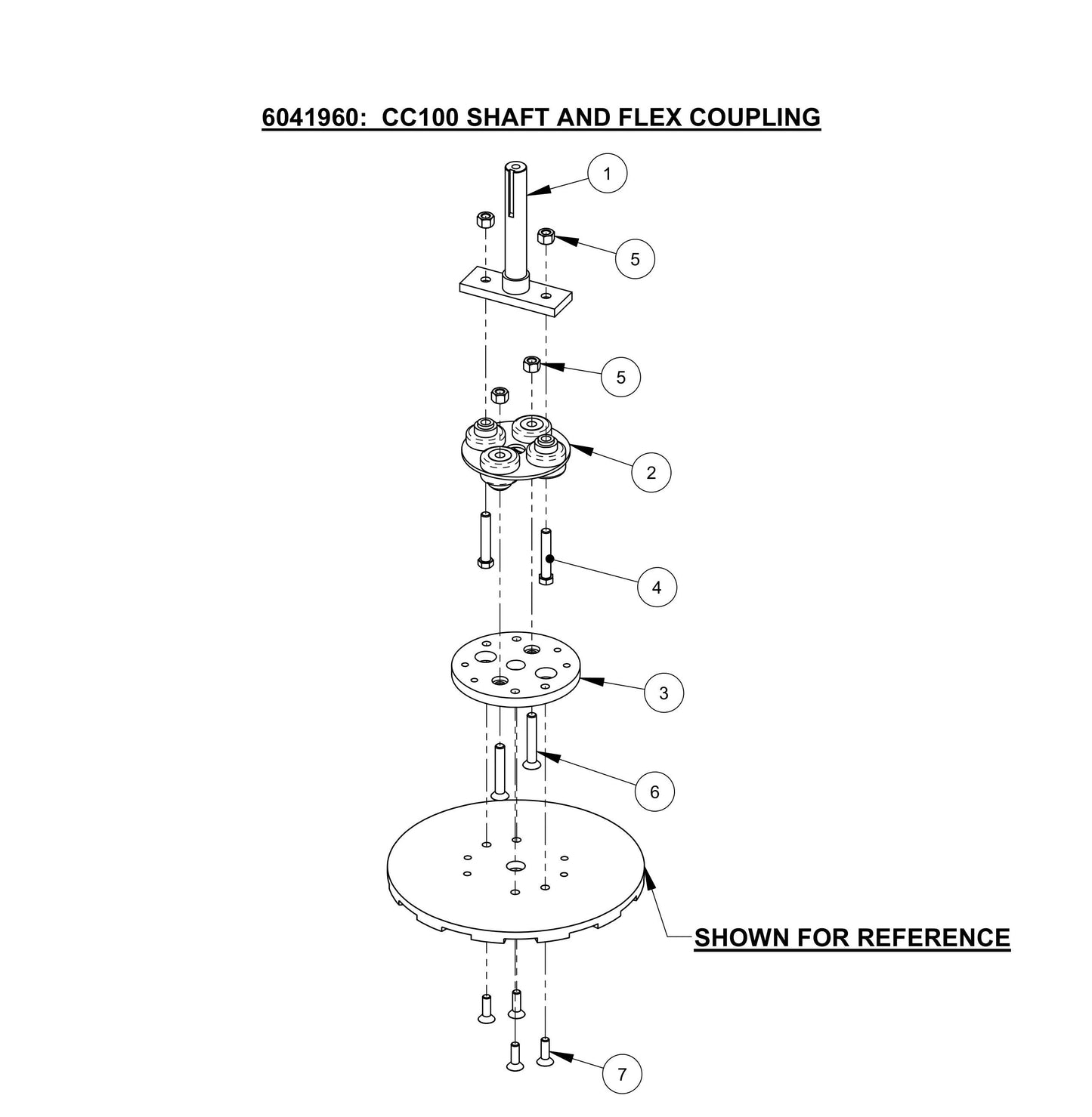 CC100,CPG100 Shaft And Flex Coupling Assembly Parts