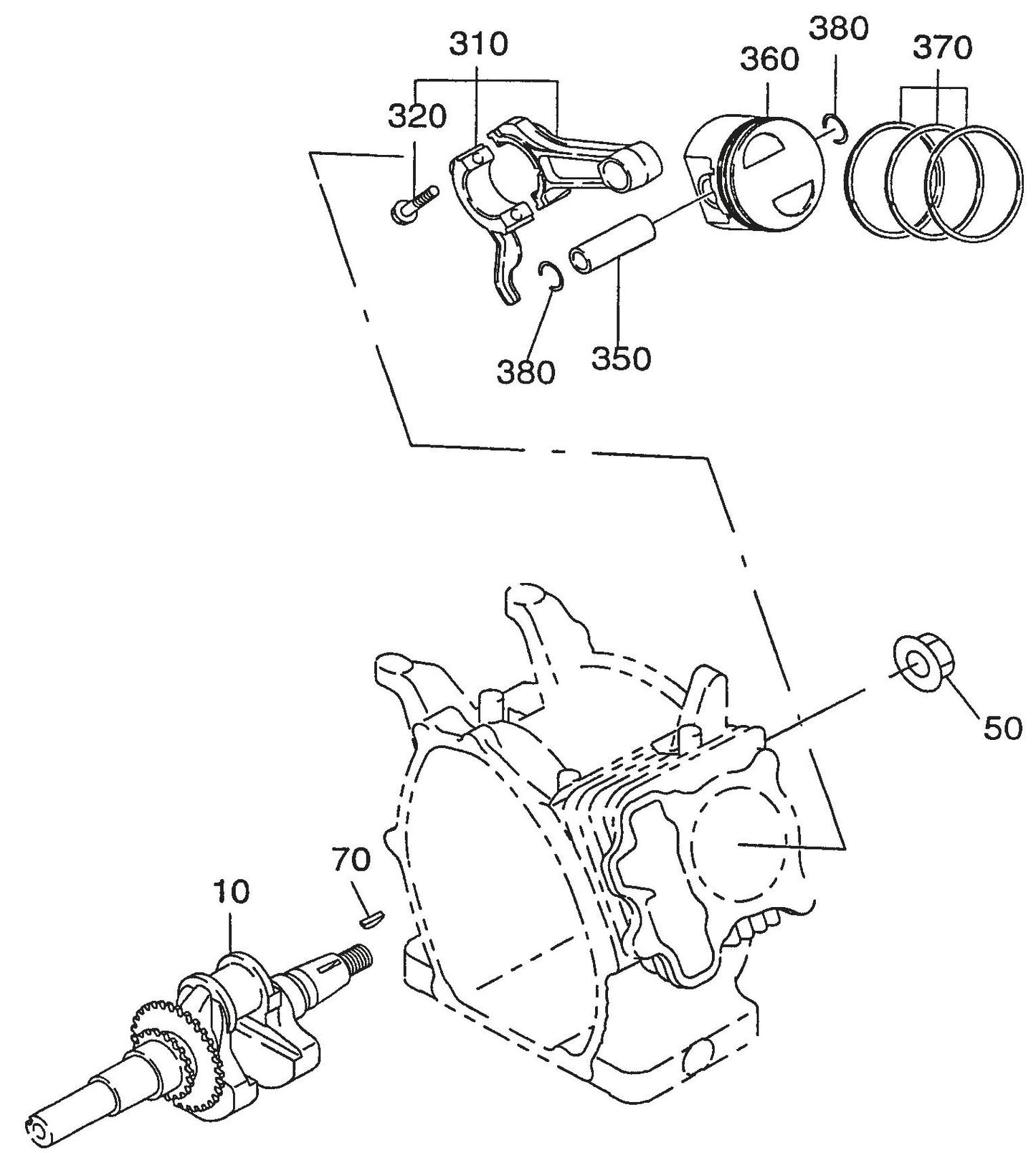 QP3TE ROBIN EX270D500241 ENGINE  Crankshaft And Piston Assembly Parts By Multiquip