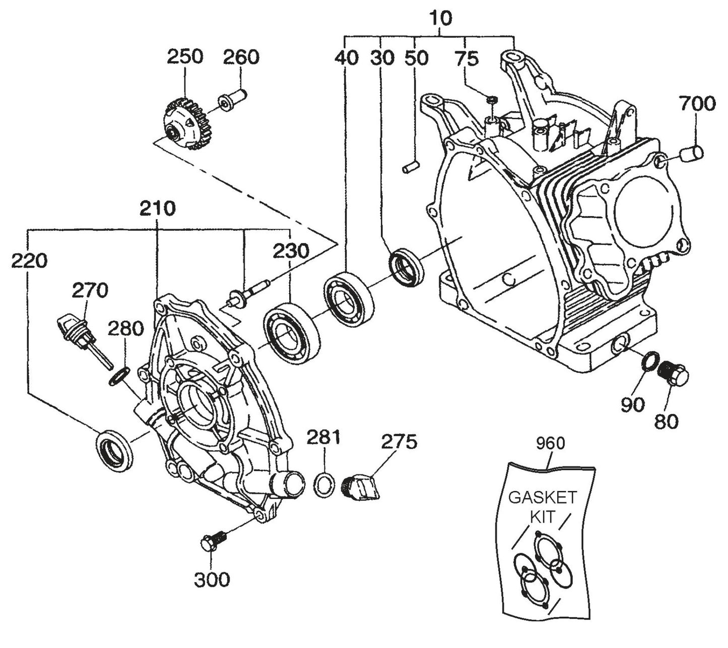 QP4TE ROBIN EX270D50220 Engine Crankcase Assembly Parts By Multiquip