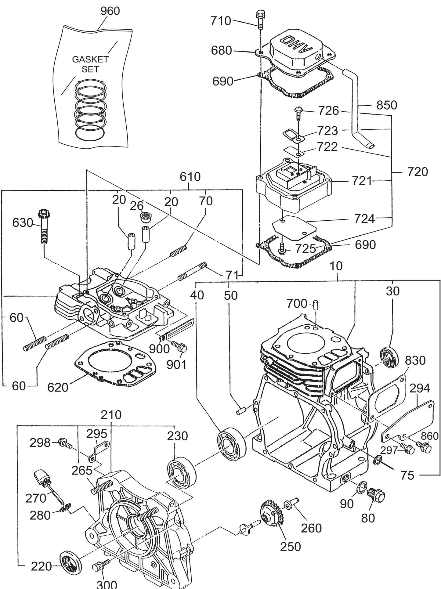 MT84FA Robin EH-12-2D46420 Engine Crankcase And Cylinder Assembly Parts