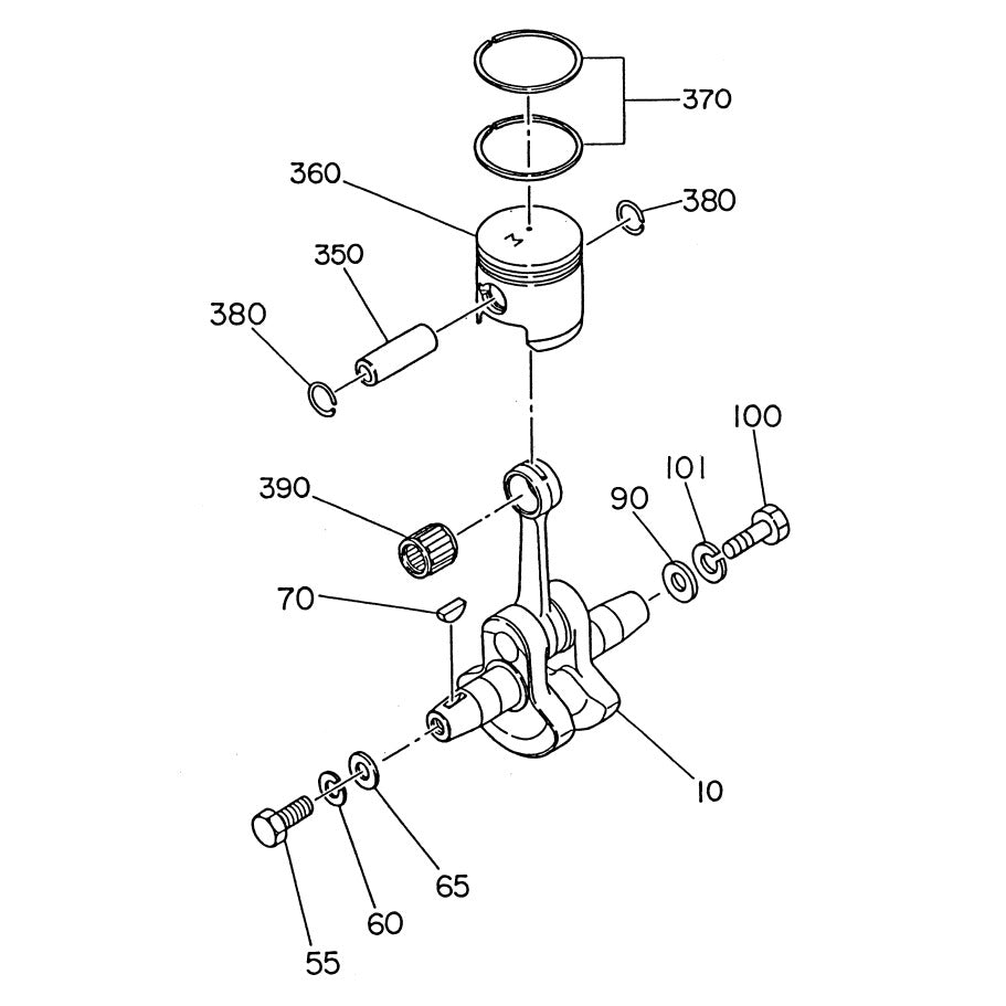 Crankcase And Piston Parts For WYC-402BP Backpack Vibrator Motor By Husqvarna