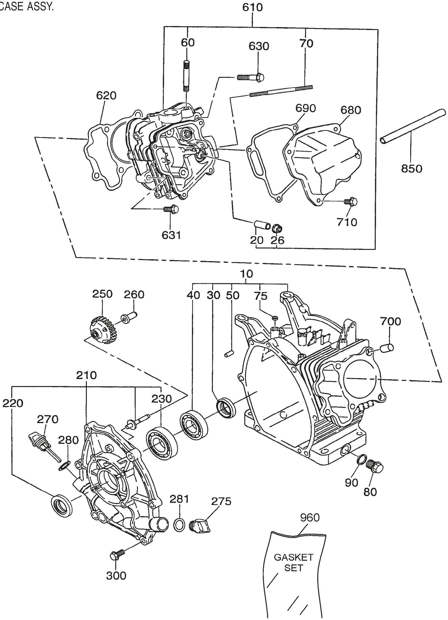 QP40TE ROBIN EX270D50021 ENGINE Crankcase Assembly Parts By Multiquip