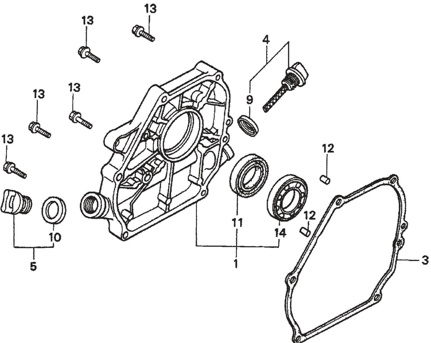 MVC80VH/VHW Crankcase Cover Assembly Parts