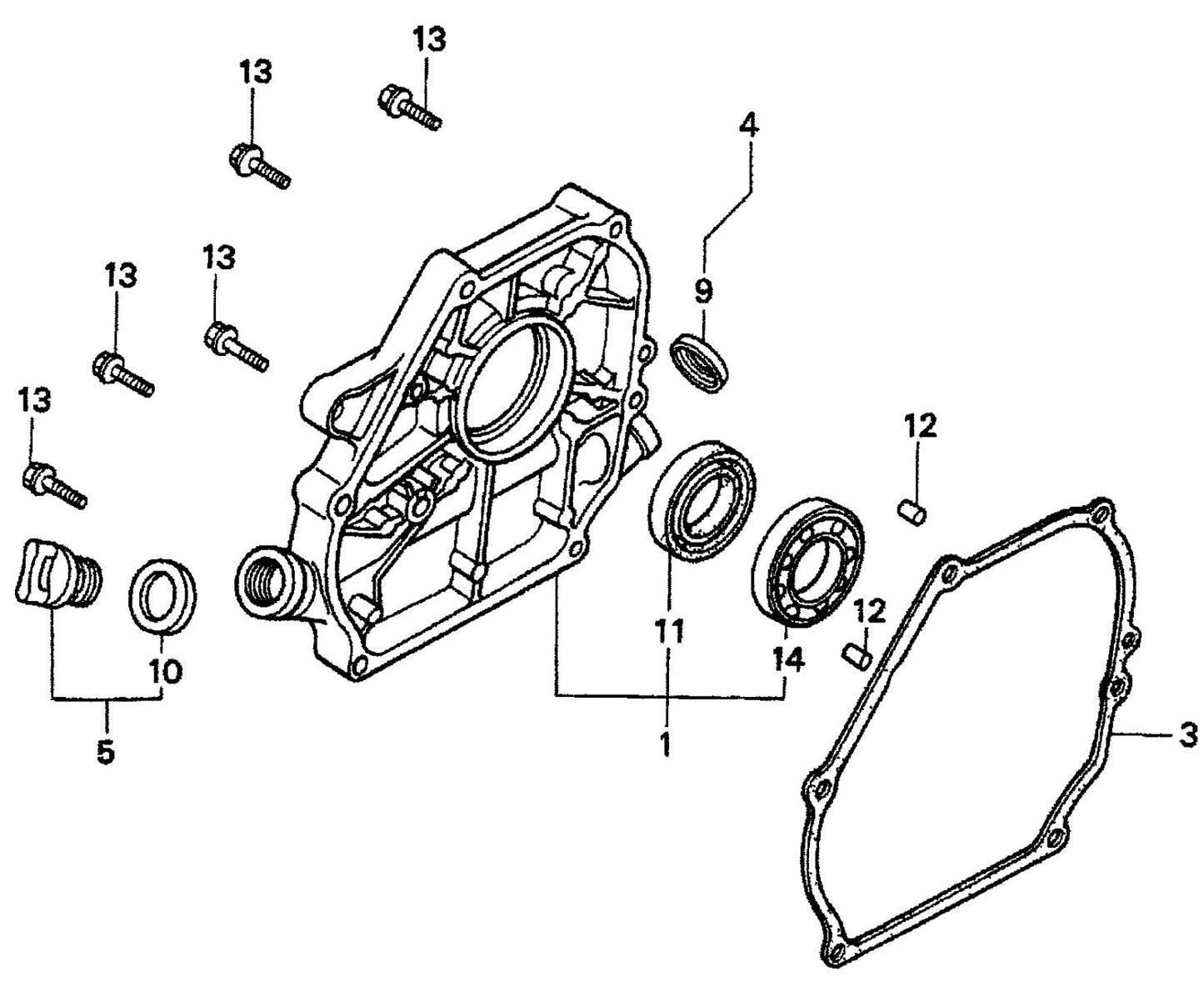 HONDA GX160K1TX2 Engine Crankcase Cover Assembly Parts For T20H By Multiquip
